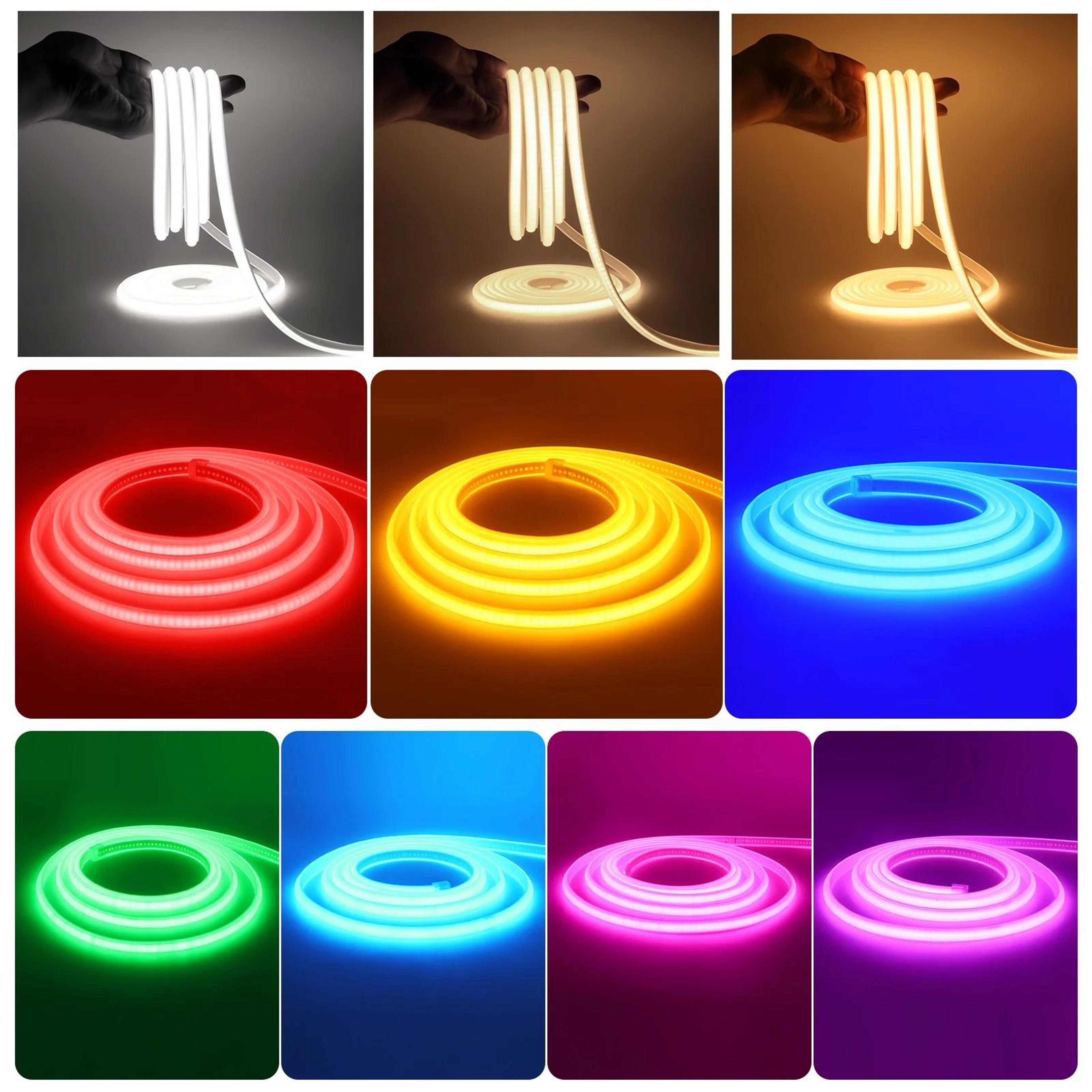 220V Waterproof COB LED Strip Flexible Neon Ribbon Light 12