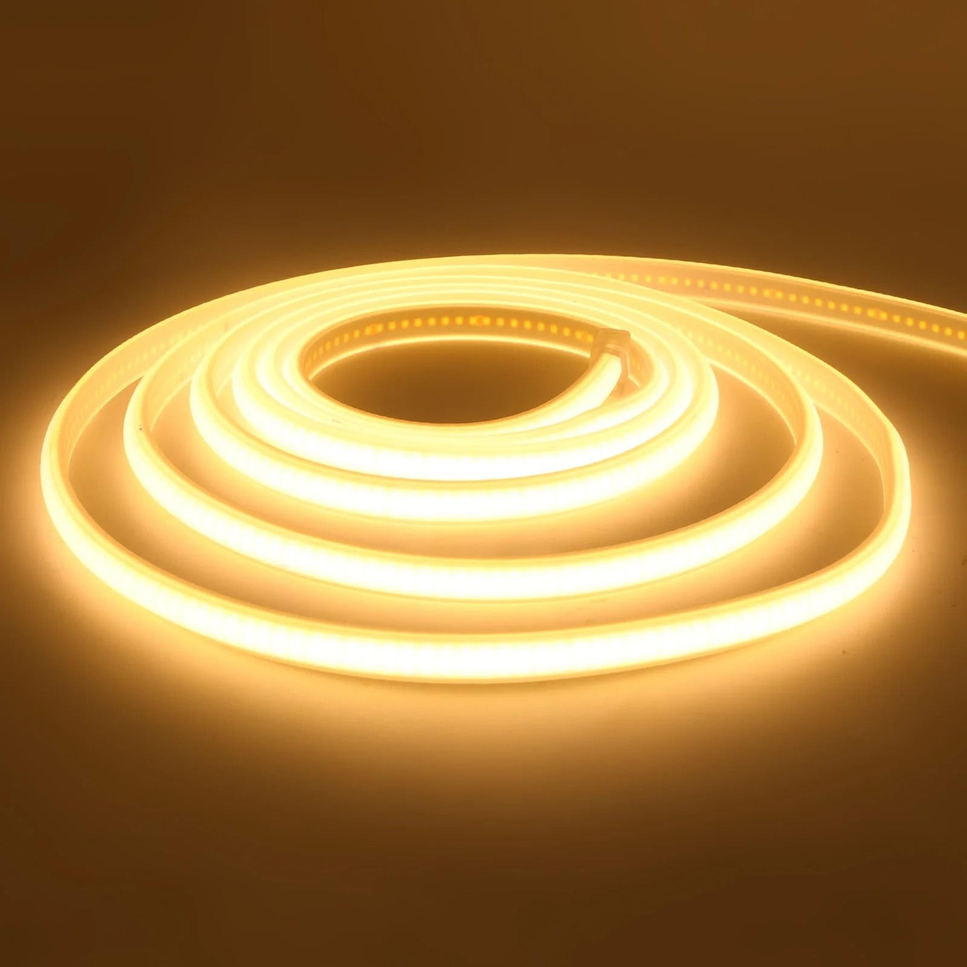 220V Waterproof COB LED Strip Flexible Neon Ribbon Light 5