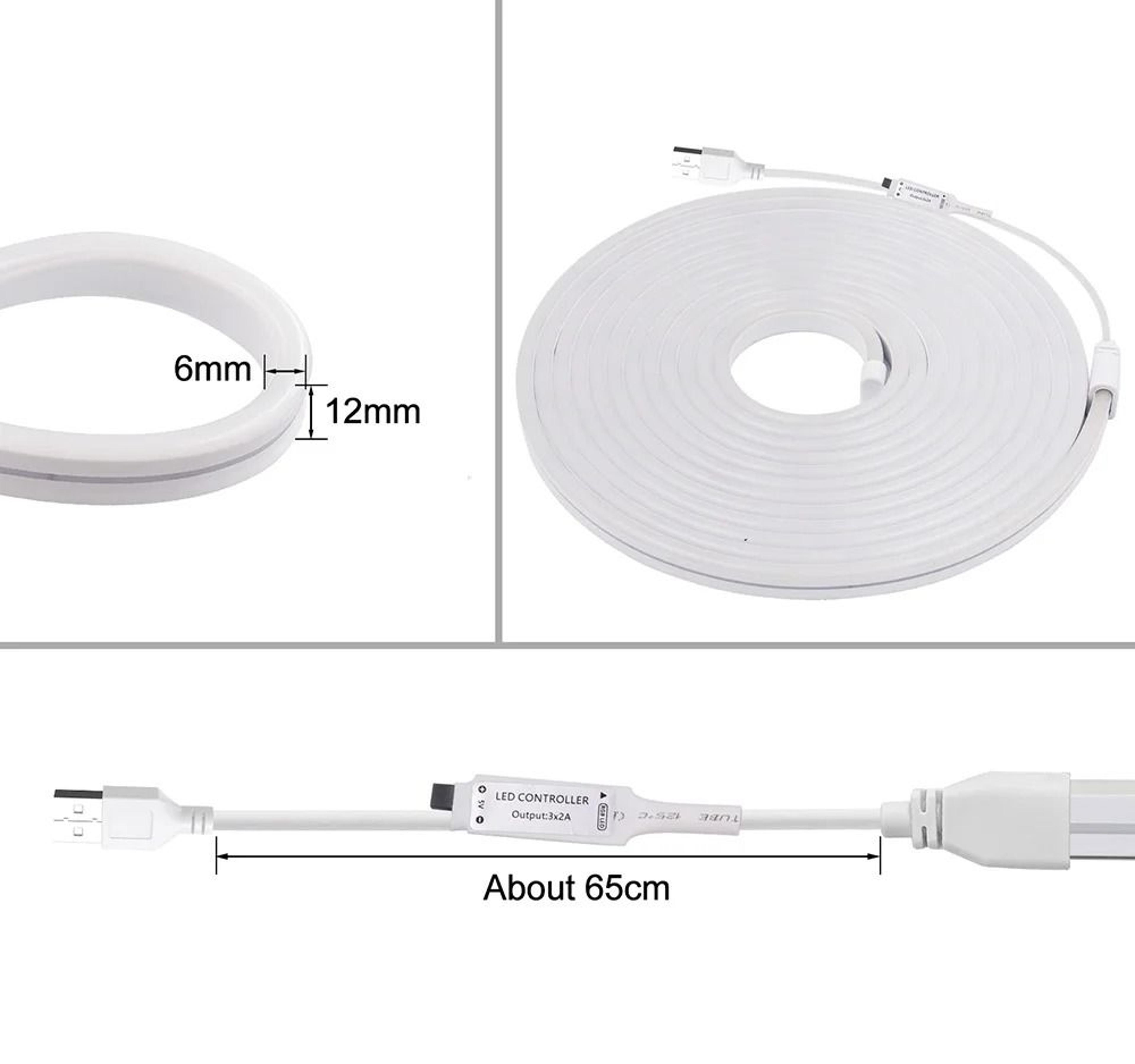 5V USB RGB LED Neon Strip Light With 24Key Remote 3