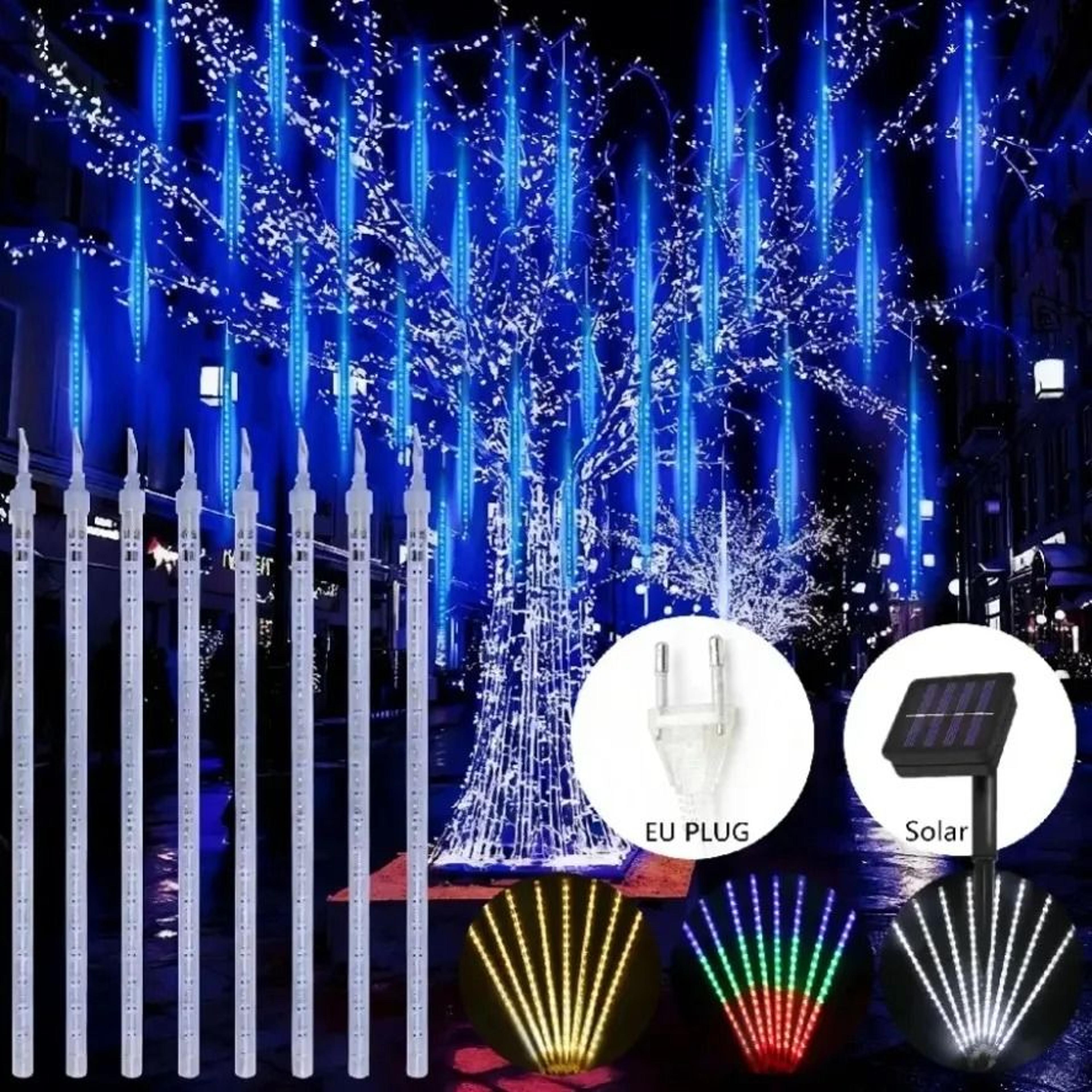 8-tube led meteor shower lights waterproof falling rain string lights