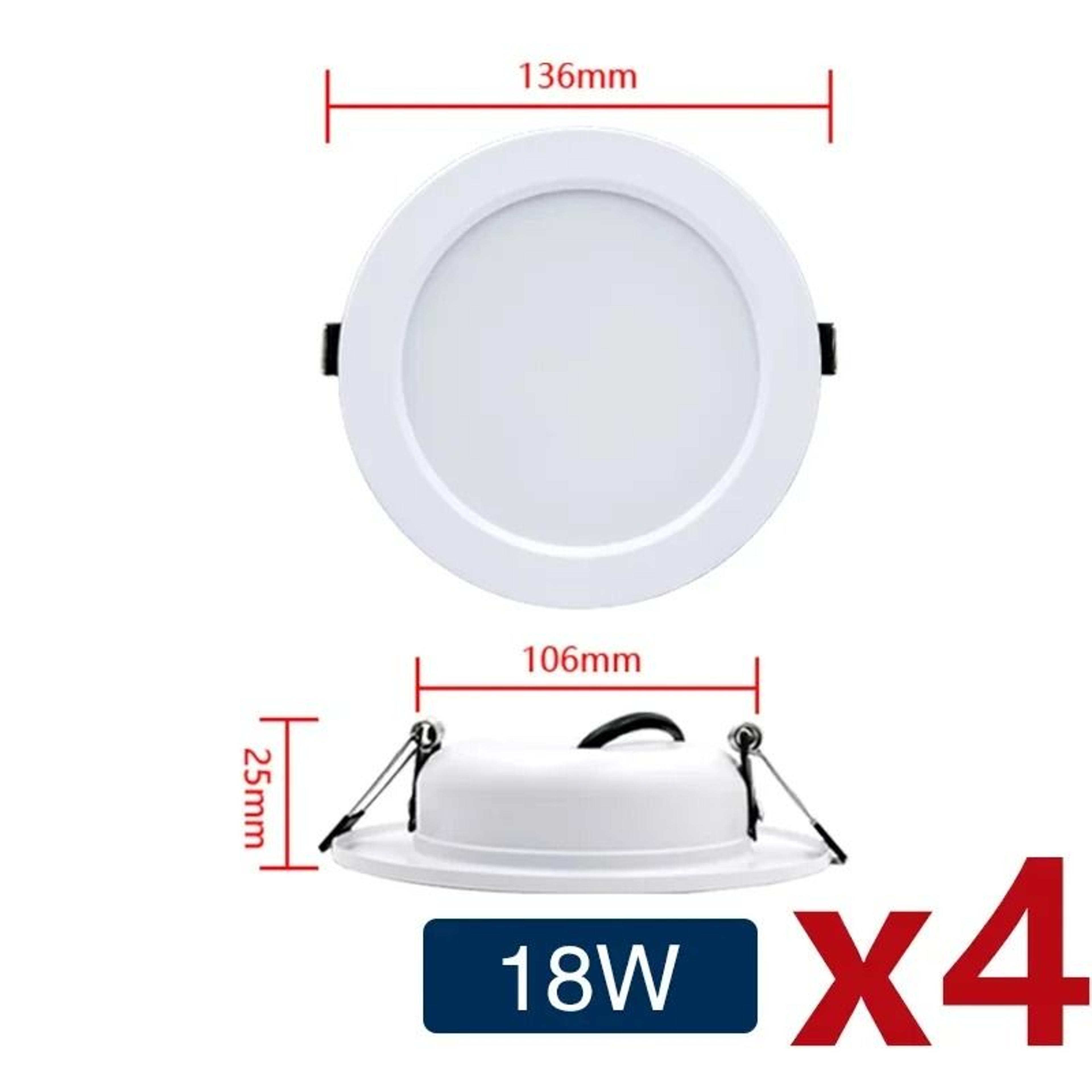 4PCS Recessed LED Downlight Round Ceiling Panel Light 5W18W 5
