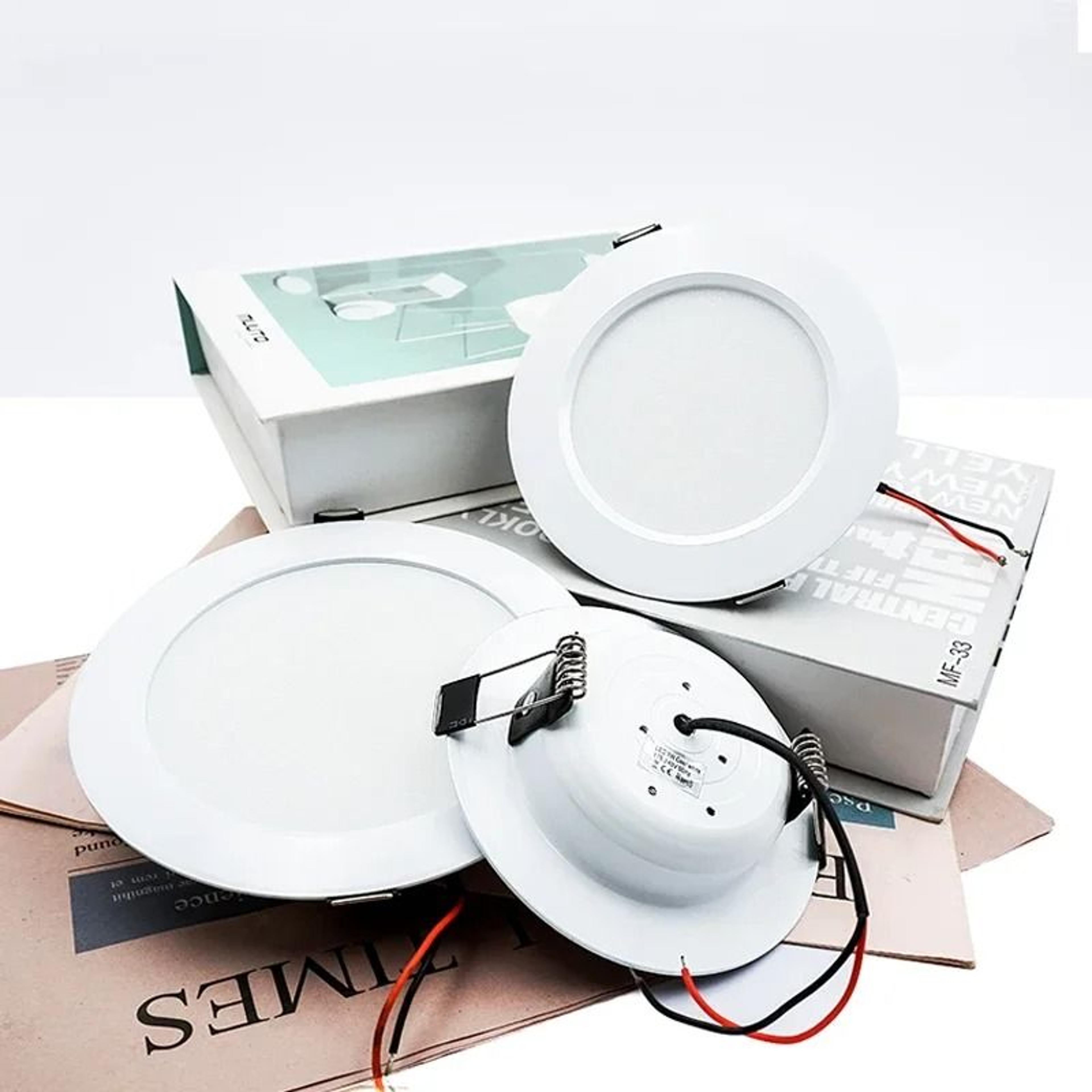 4pcs recessed led downlight round ceiling panel light 5w–18w