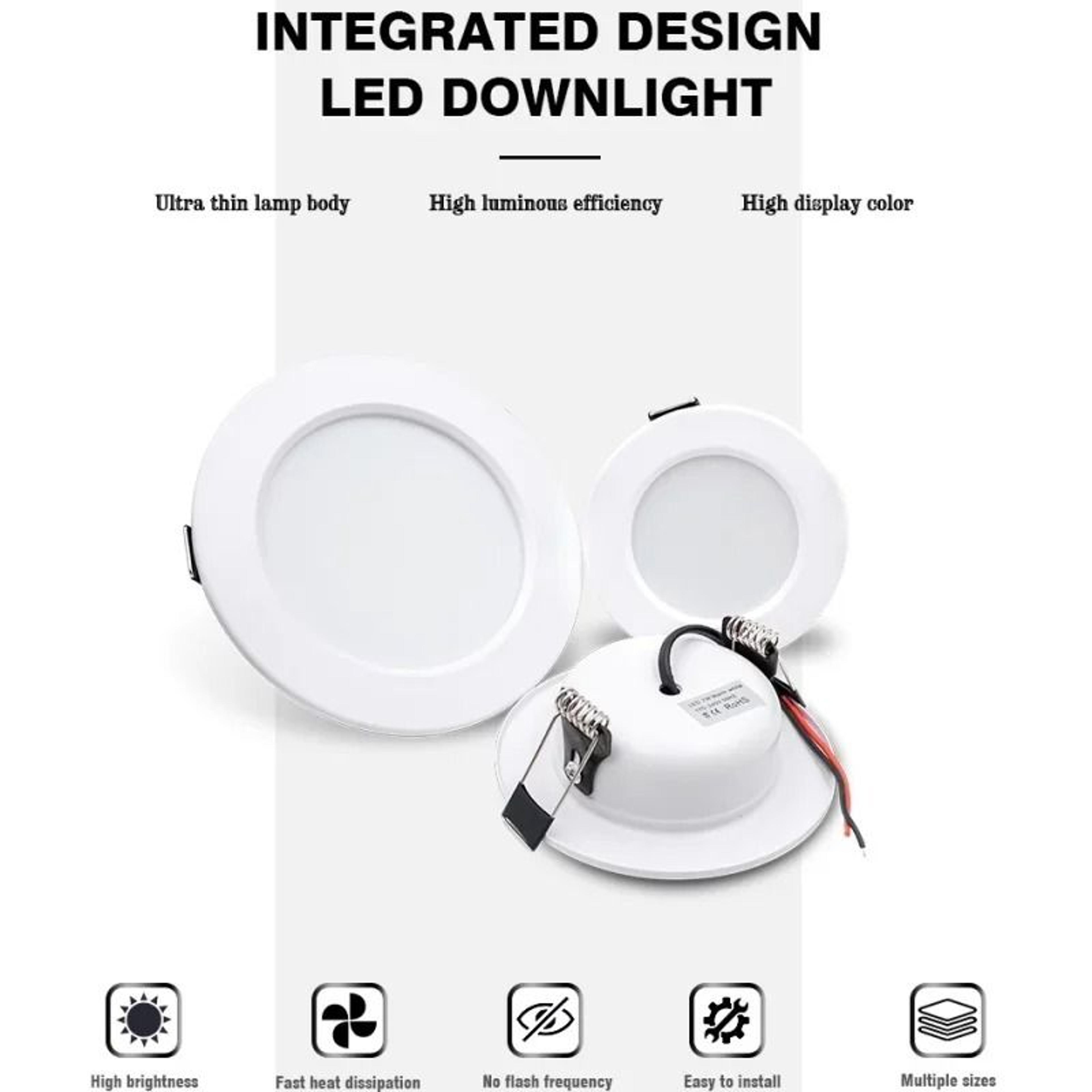4PCS Recessed LED Downlight Round Ceiling Panel Light 5W18W 9