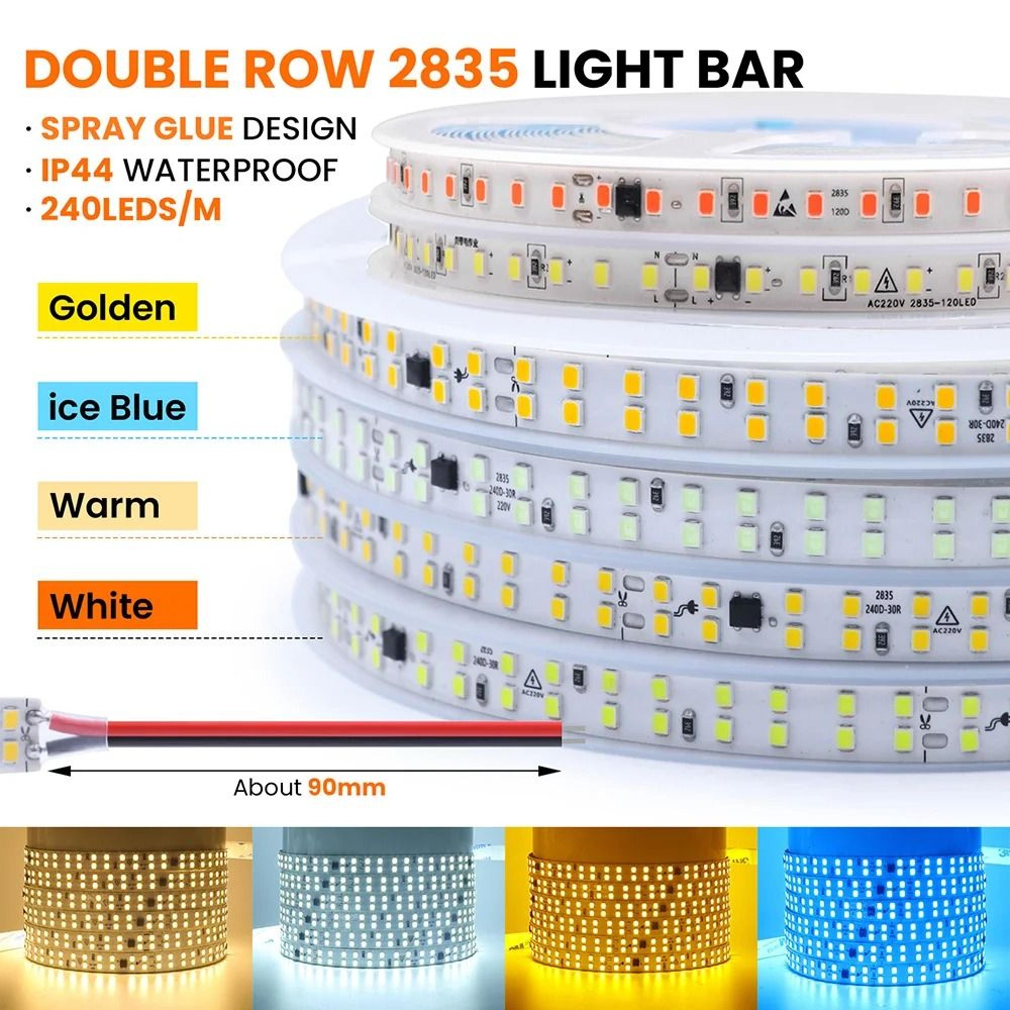 220V Waterproof LED Strip Light 120240LED Flexible Ribbon 7