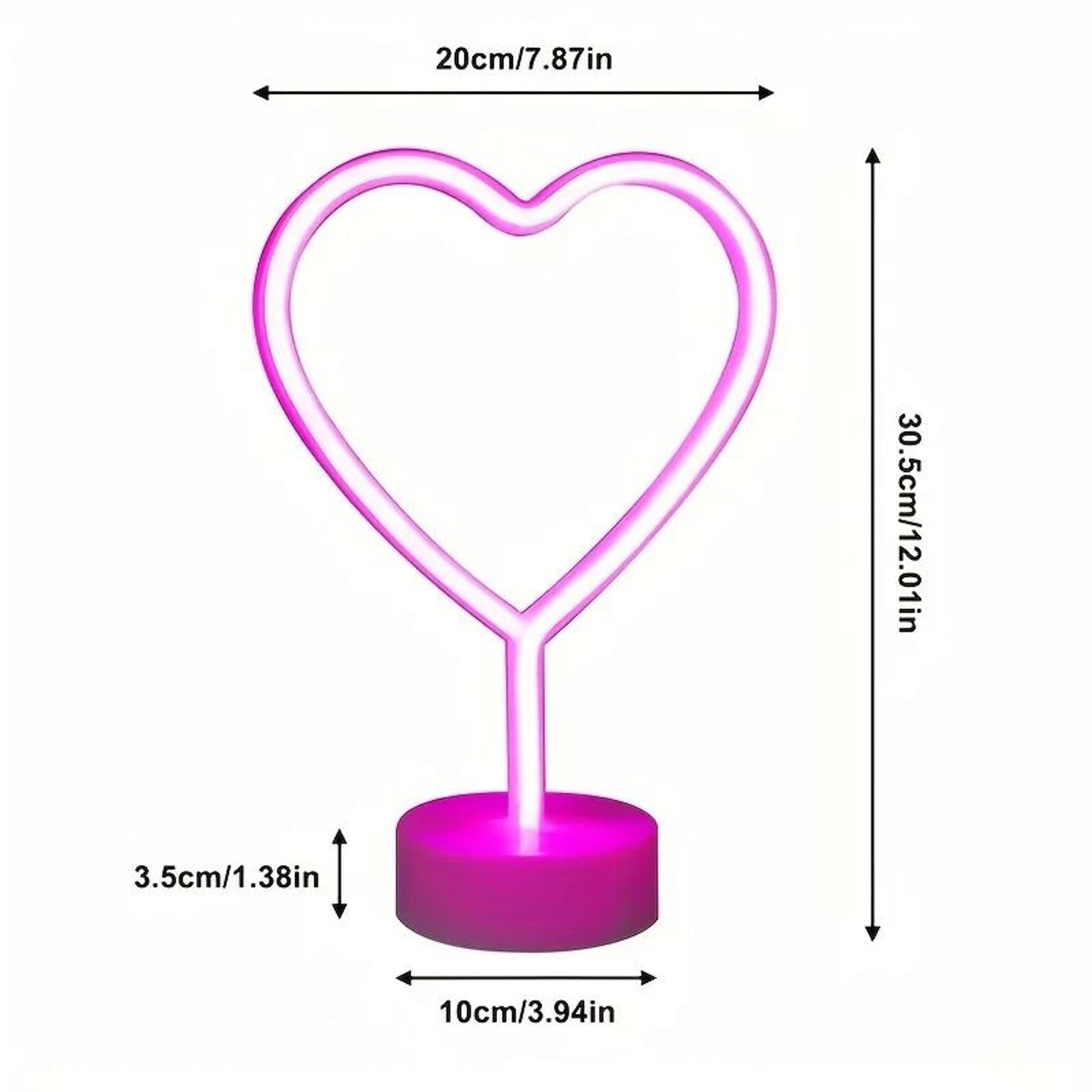 Romantic Heart Shaped Neon Light USB And Battery Powered Decor 3