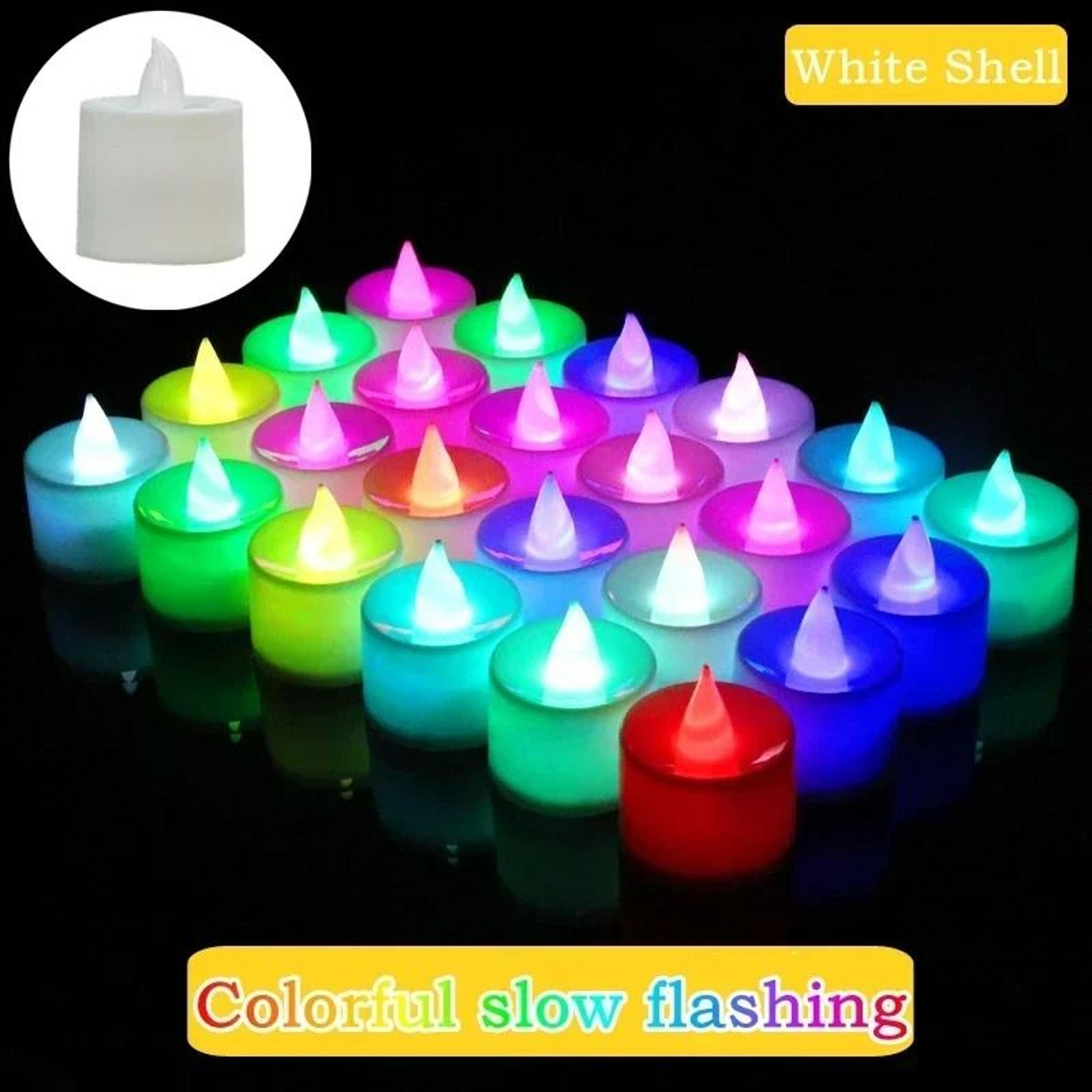 50PCS Colorful LED Tea Light Candles Battery Operated Flameless Decor 7