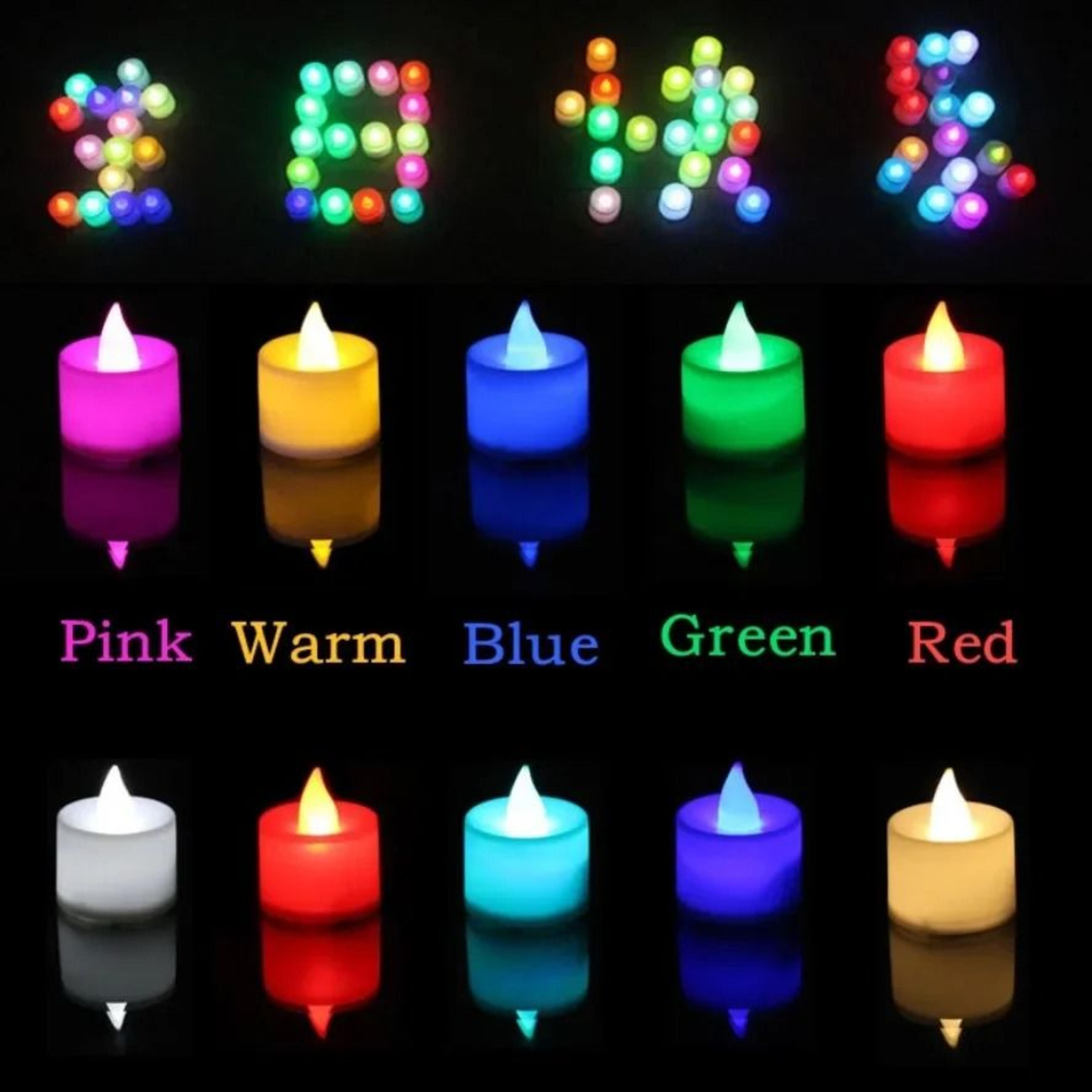 50PCS Colorful LED Tea Light Candles Battery Operated Flameless Decor 10