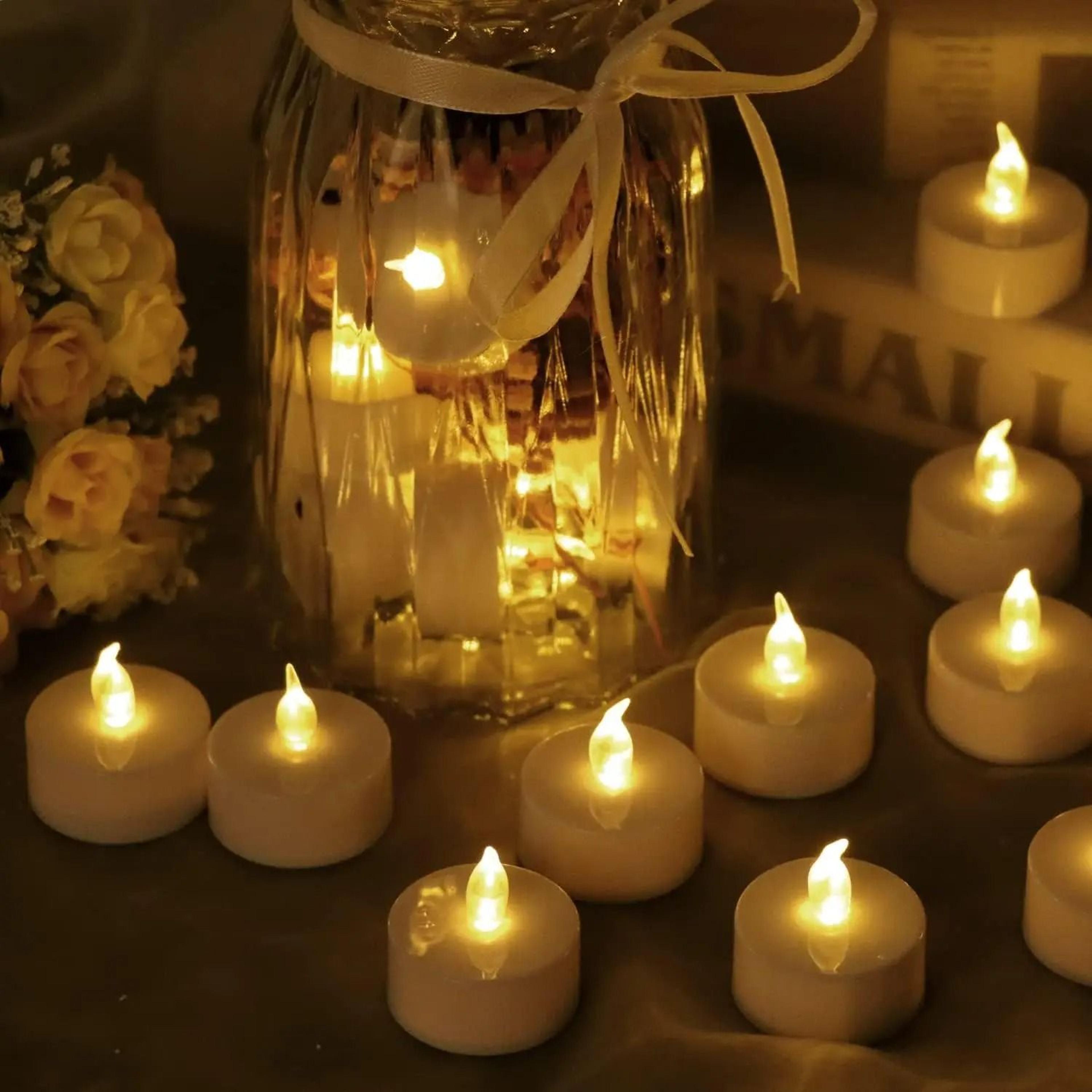 122448Pack Flameless LED Tea Lights With Warm Flickering Glow 2
