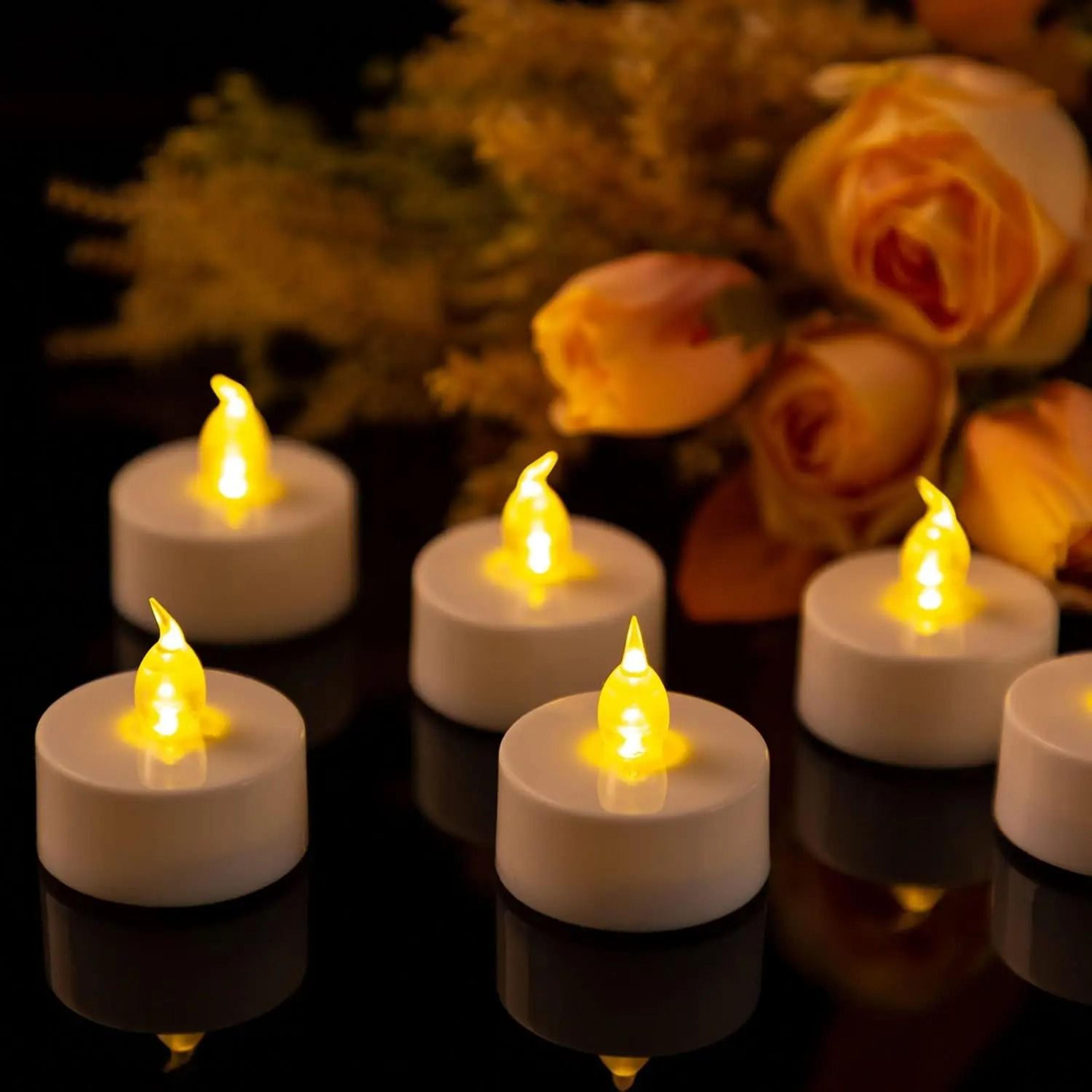 122448Pack Flameless LED Tea Lights With Warm Flickering Glow 3