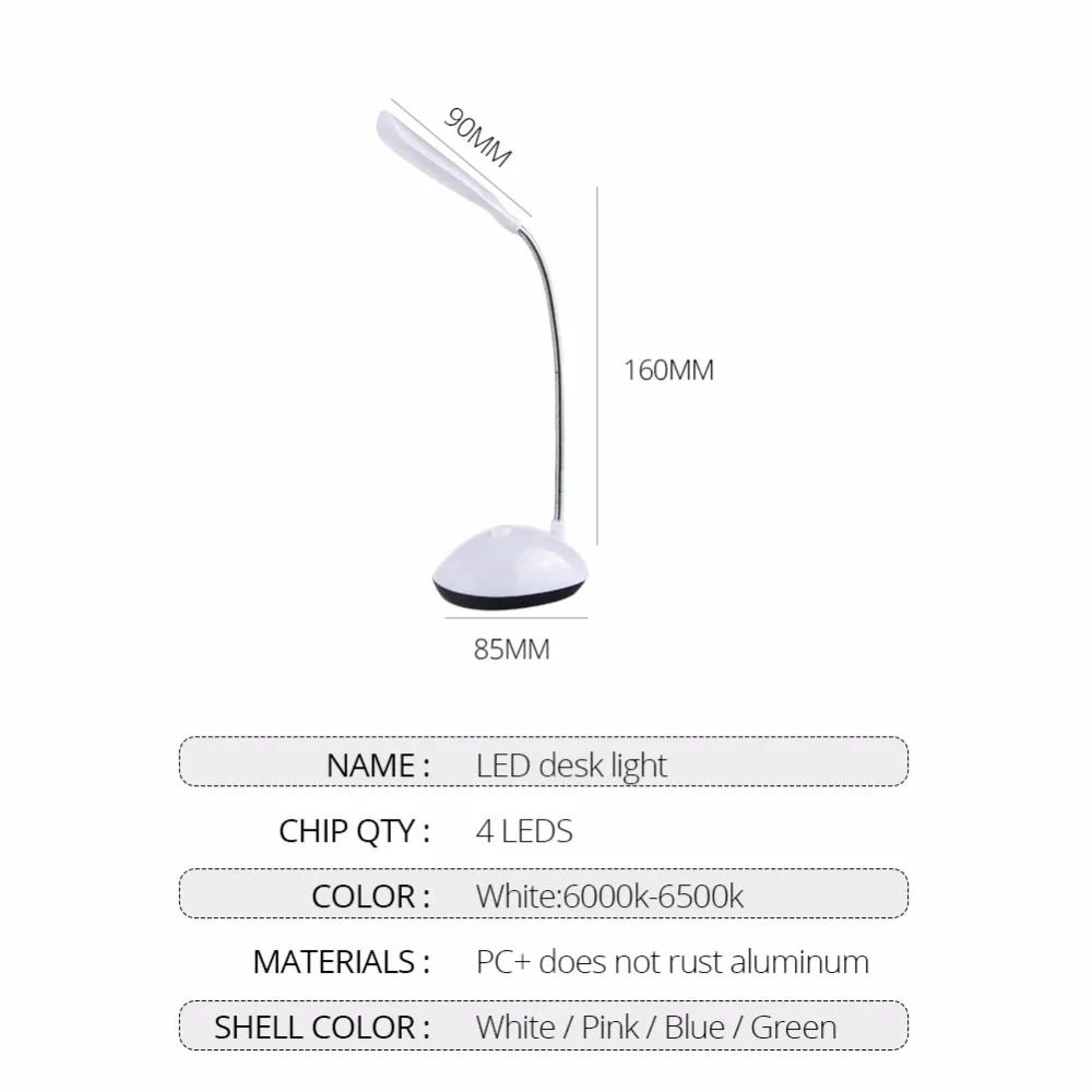 Mini LED Desk Lamp AAA Battery Powered Flexible Study Light 6