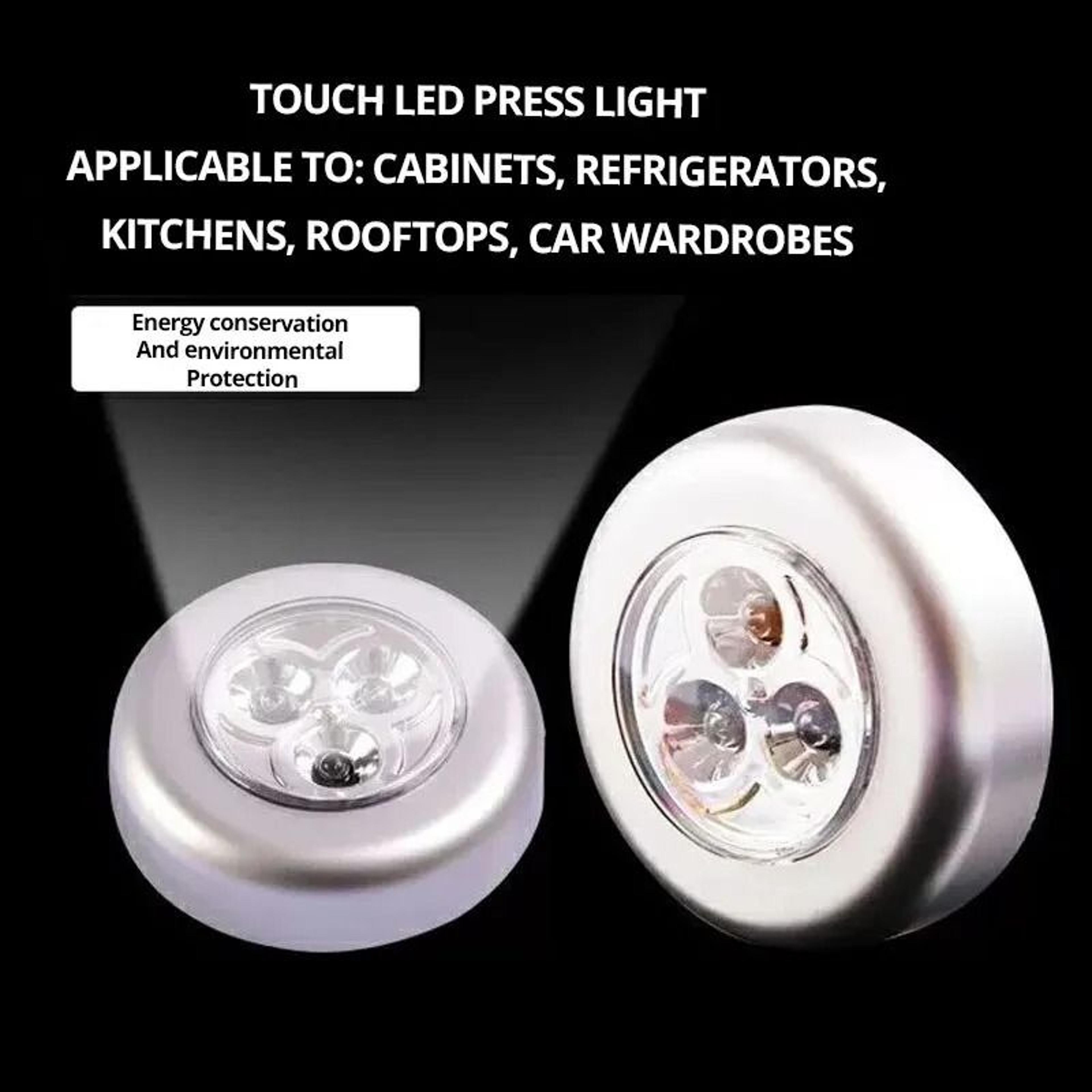 2PCS Wireless Push Night Lights Battery Powered LED Lamps 4