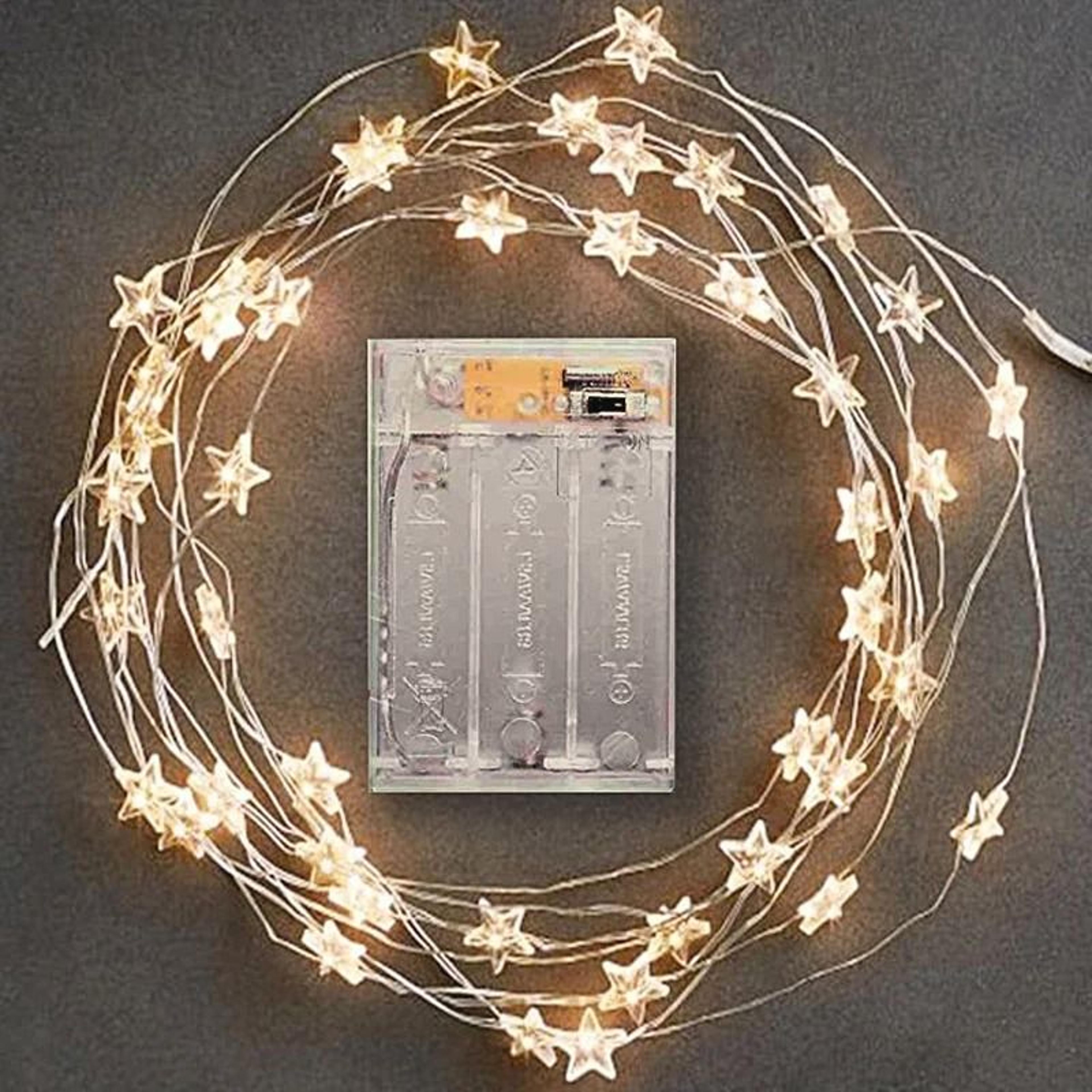 Star Fairy Lights Battery Operated Copper Wire Garland 5