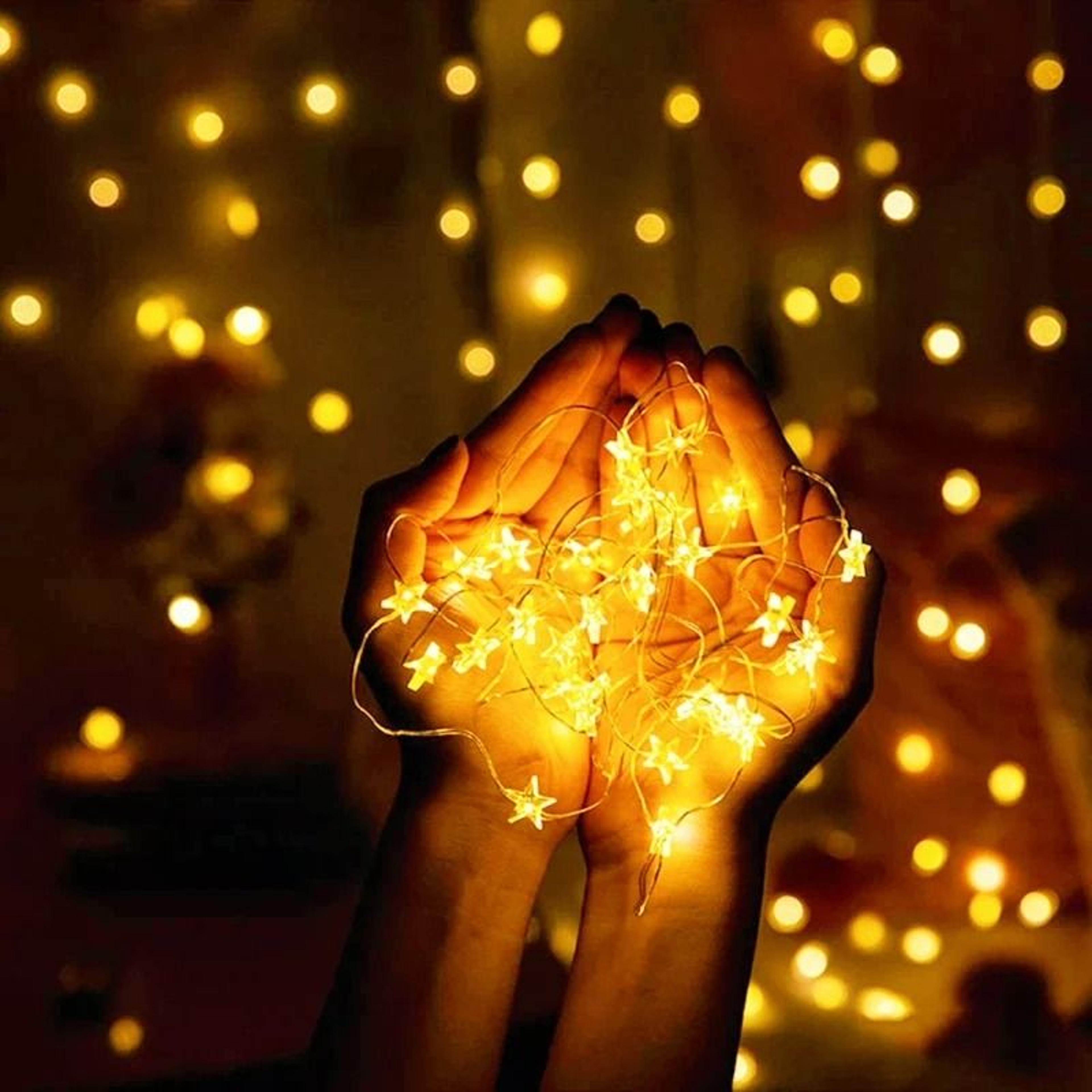 Star Fairy Lights Battery Operated Copper Wire Garland 3