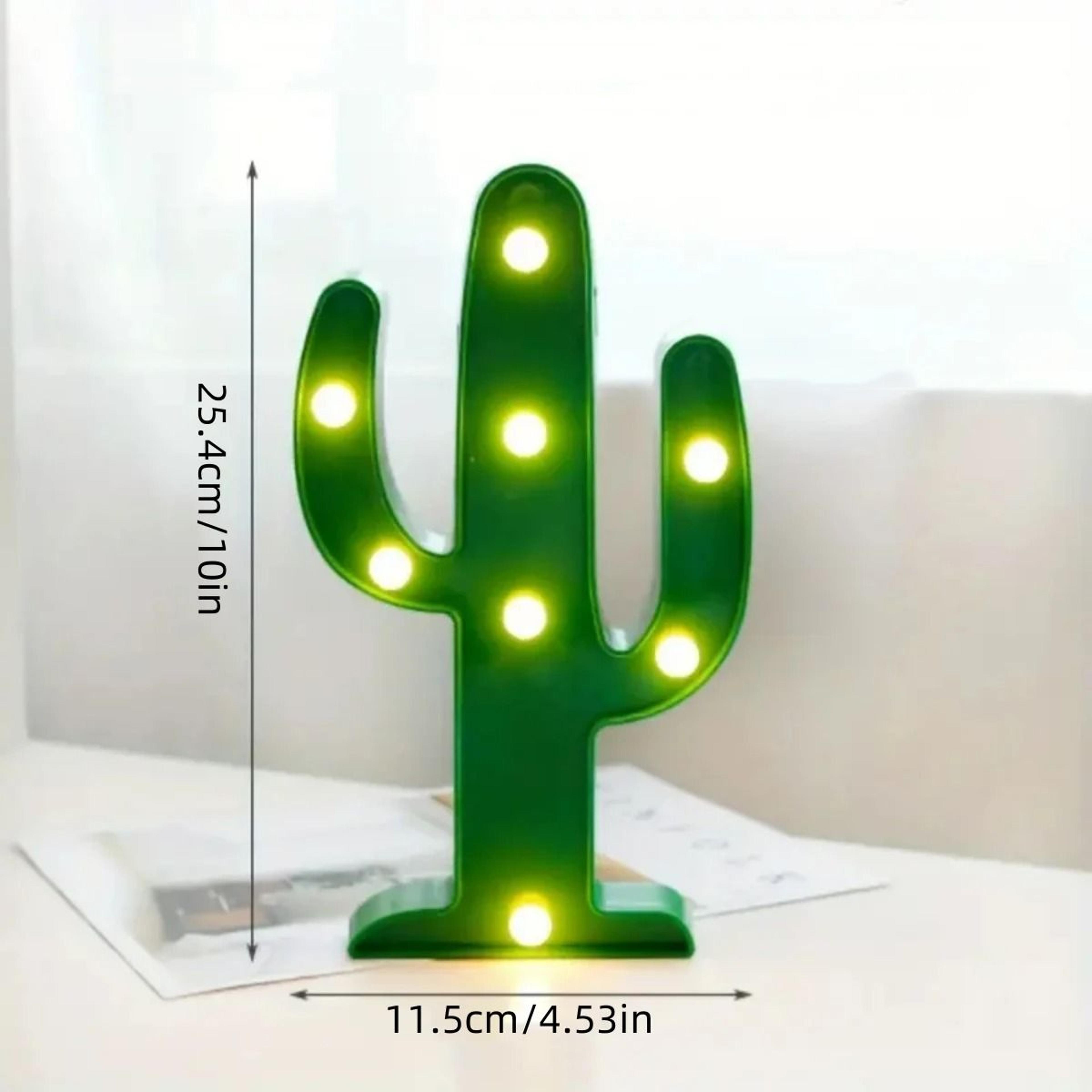 Green Cactus Night Light Battery Powered Table And Wall Lamp 4