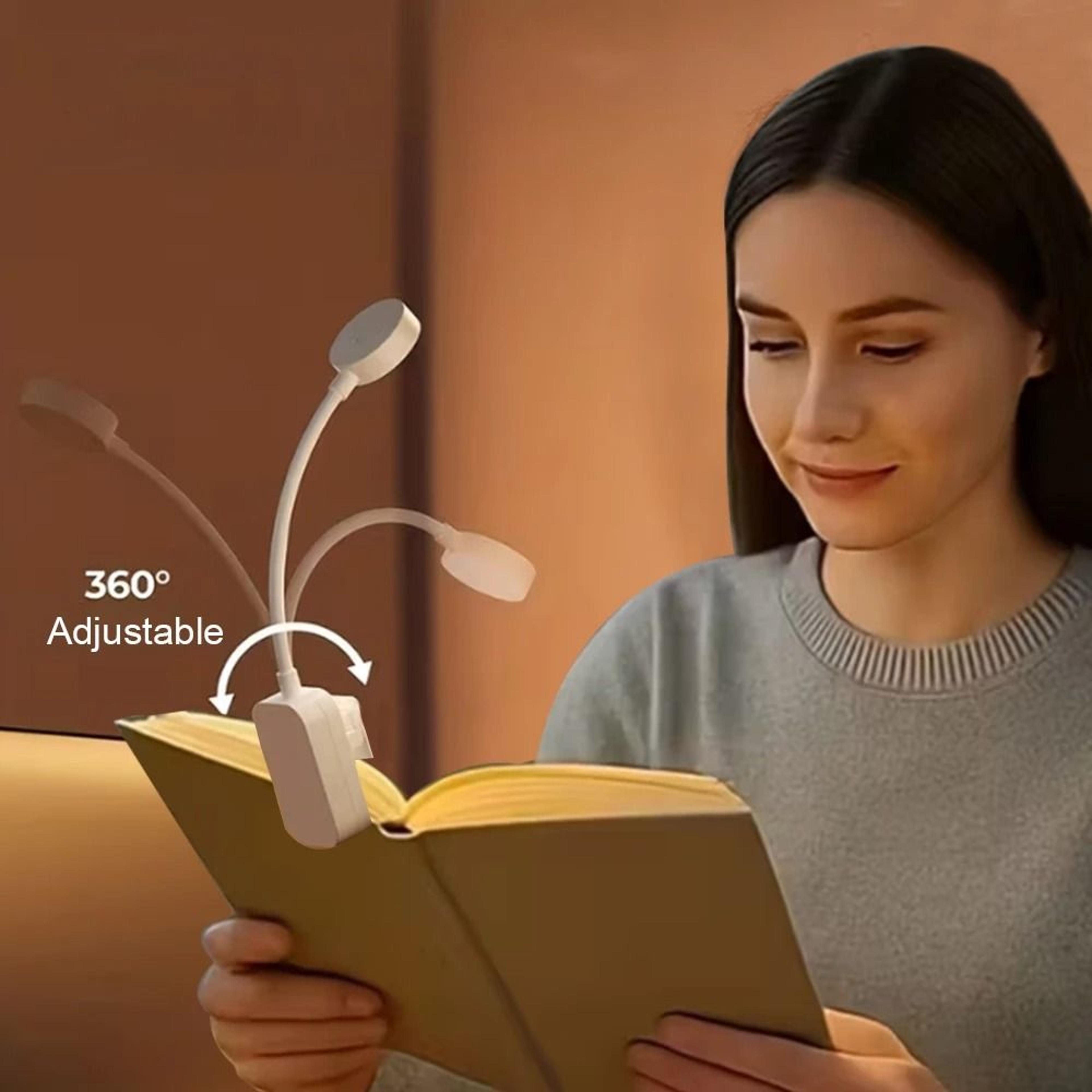 Runto Clip On Book Light 3 Color Stepless Dimmable Reading Lamp 3