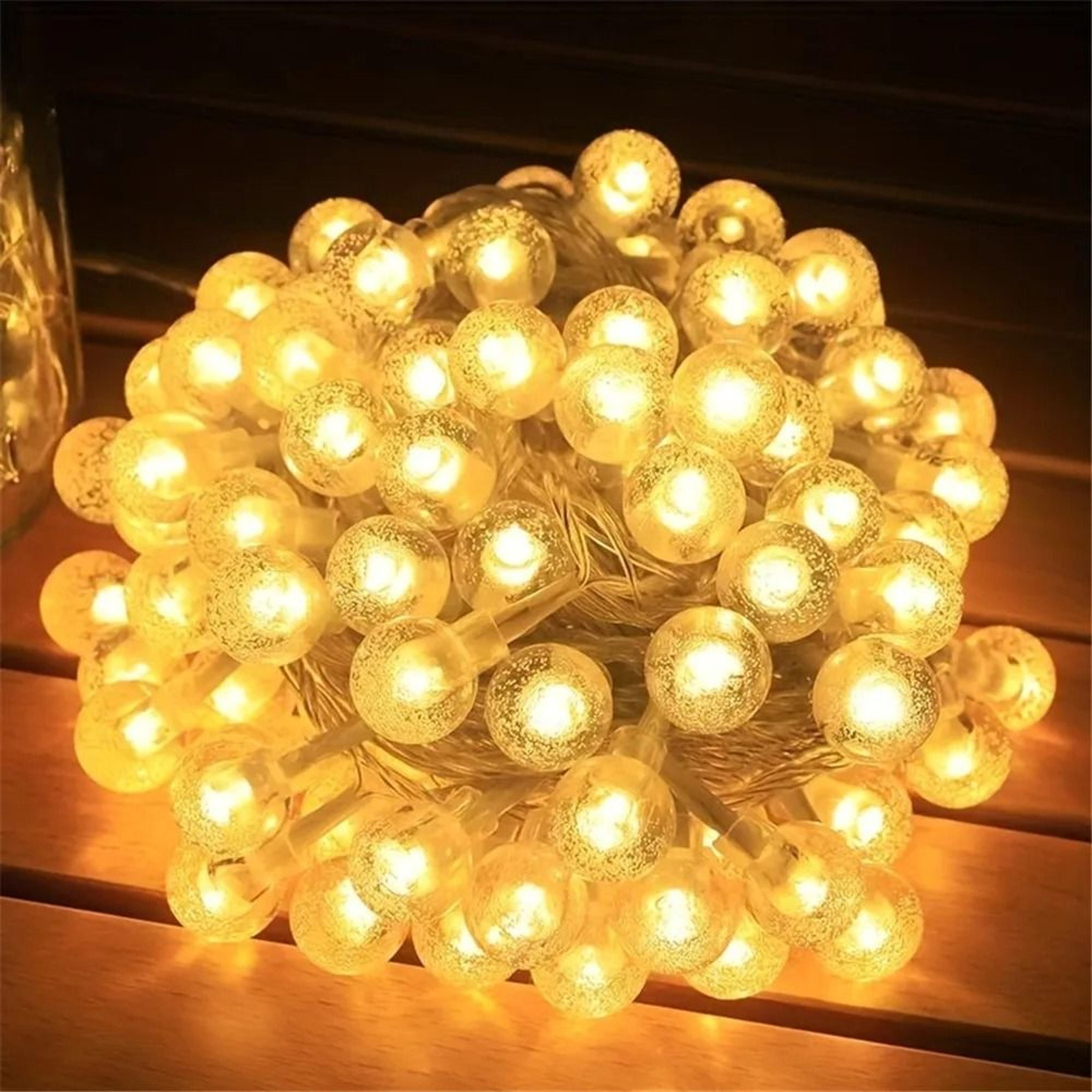 Golden Glow LED Bubble Ball String Lights Battery Powered Fairy Garland 2