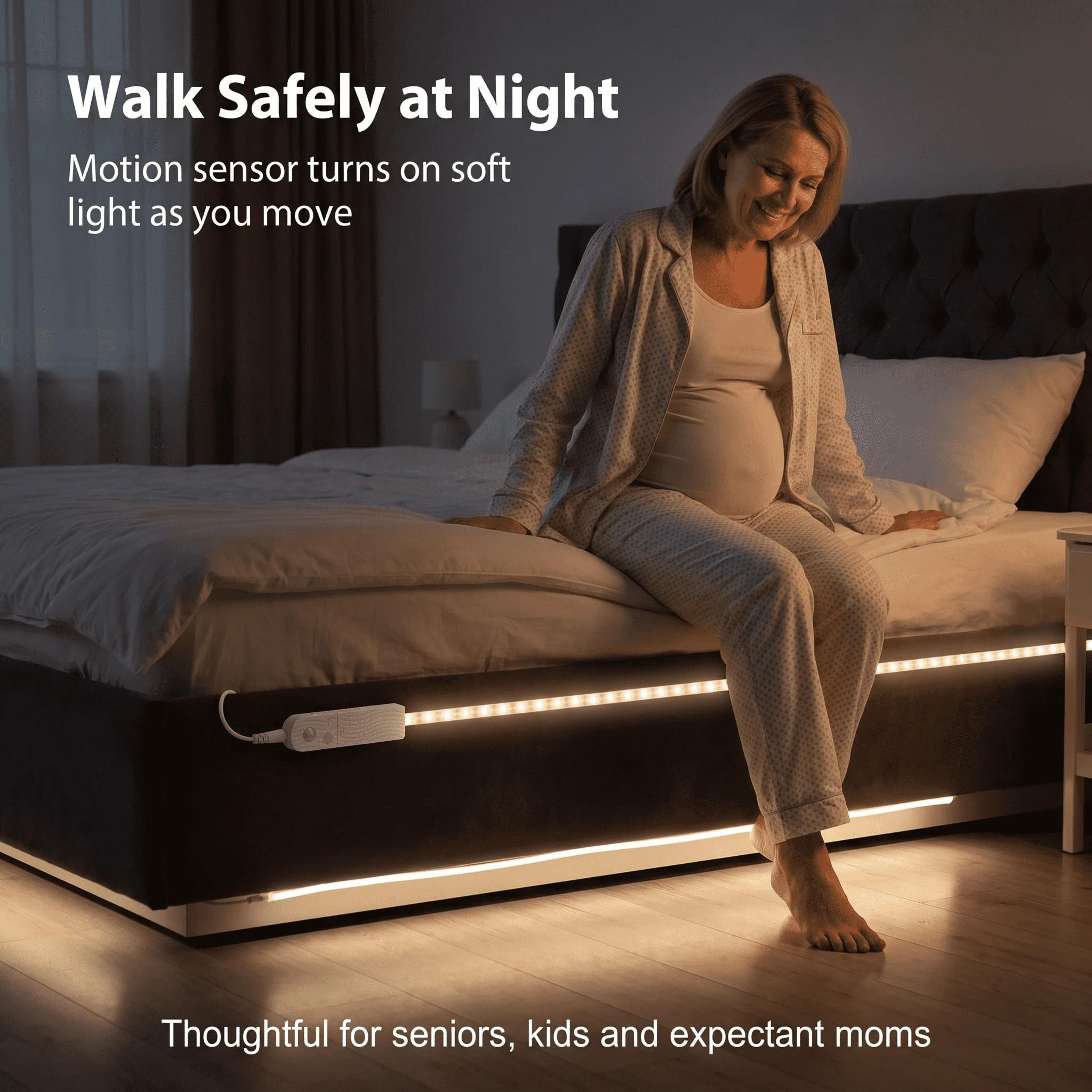 1M 5M PIR Motion Sensor LED Strip Light Battery Powered Night Lamp 6