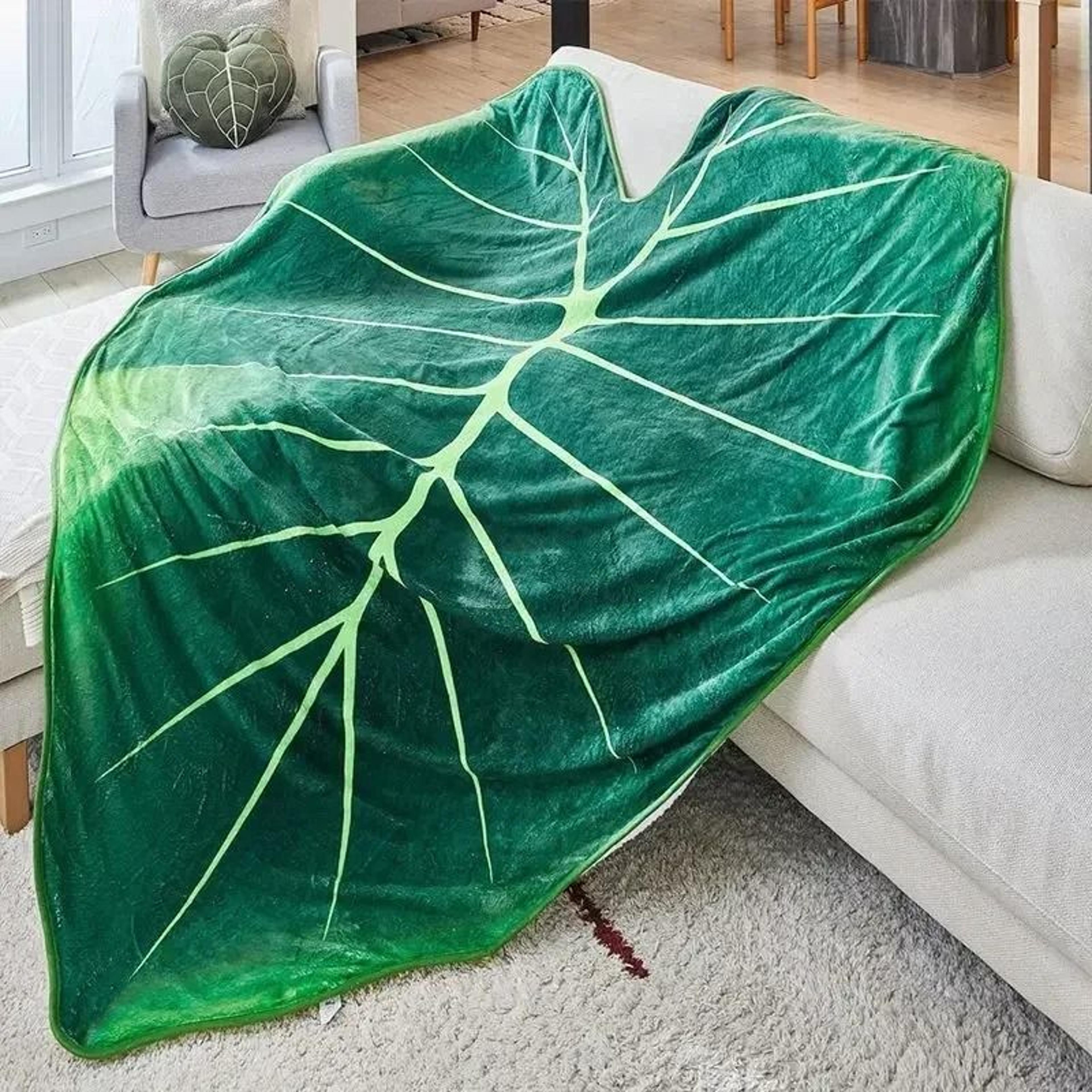Giant Gloriosum Leaf Blanket Soft Plant Throw Blanket 1