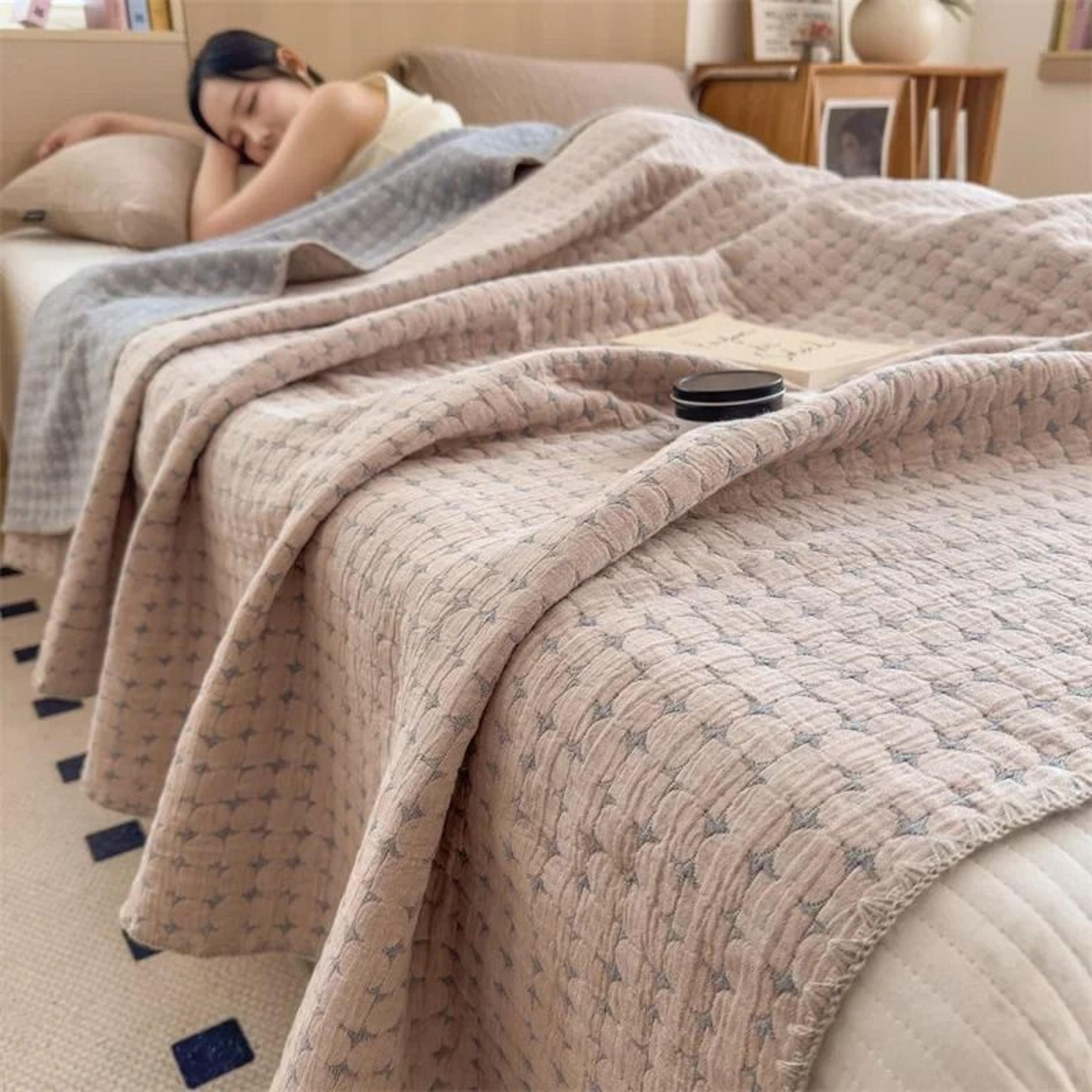 3 Layer Cotton Gauze Blanket Lightweight Pure Cotton Throw 8
