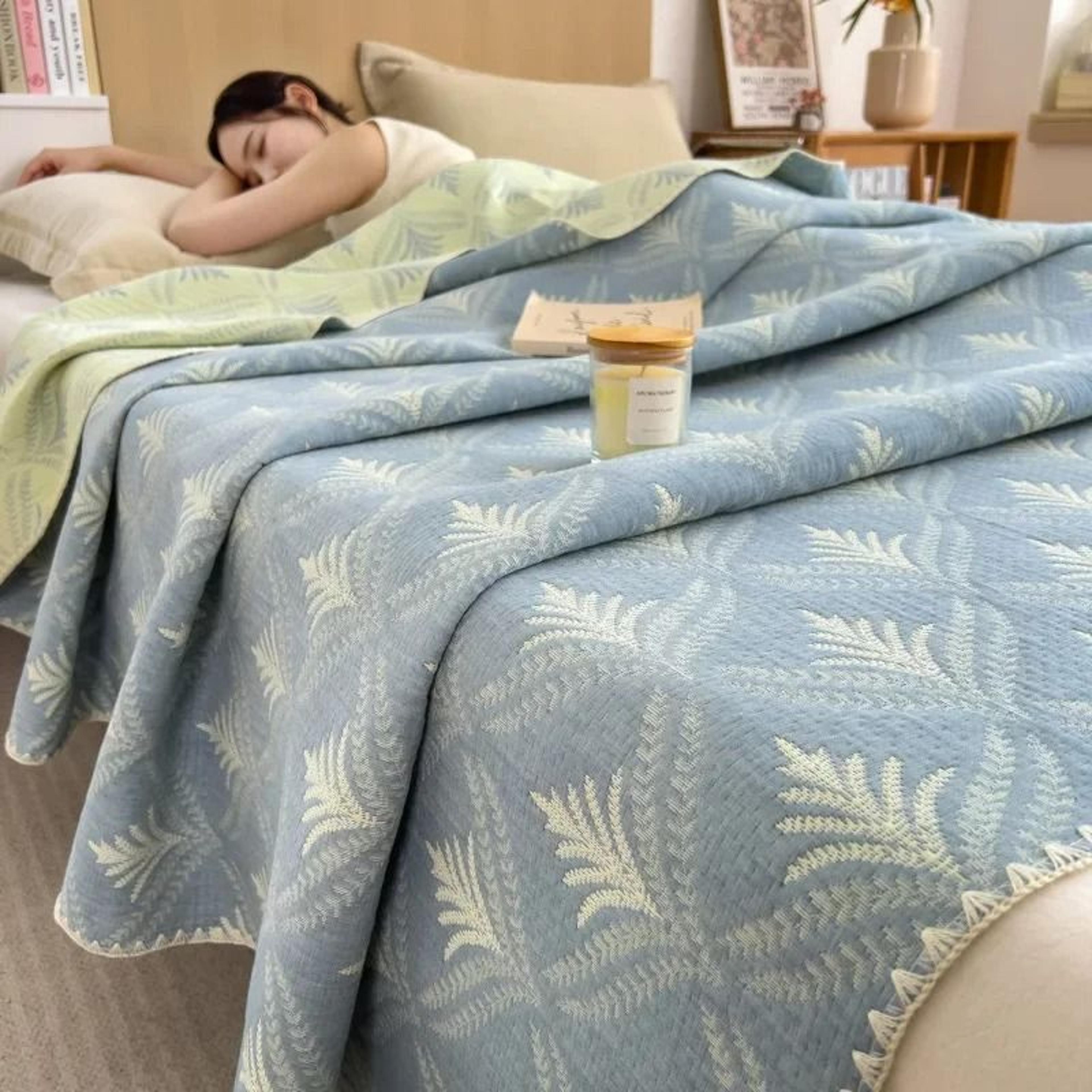3 Layer Cotton Gauze Blanket Lightweight Pure Cotton Throw 5