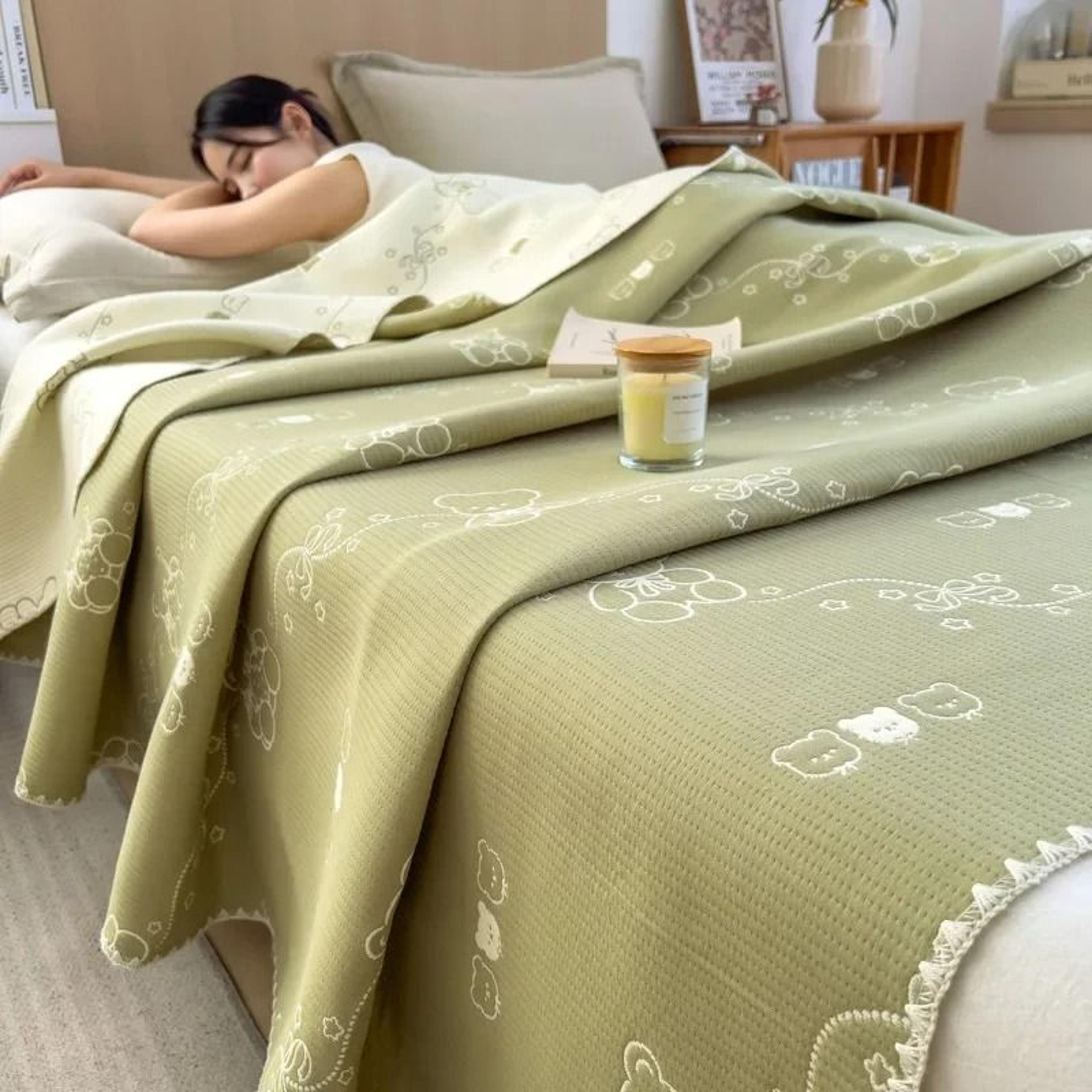 3 Layer Cotton Gauze Blanket Lightweight Pure Cotton Throw 2