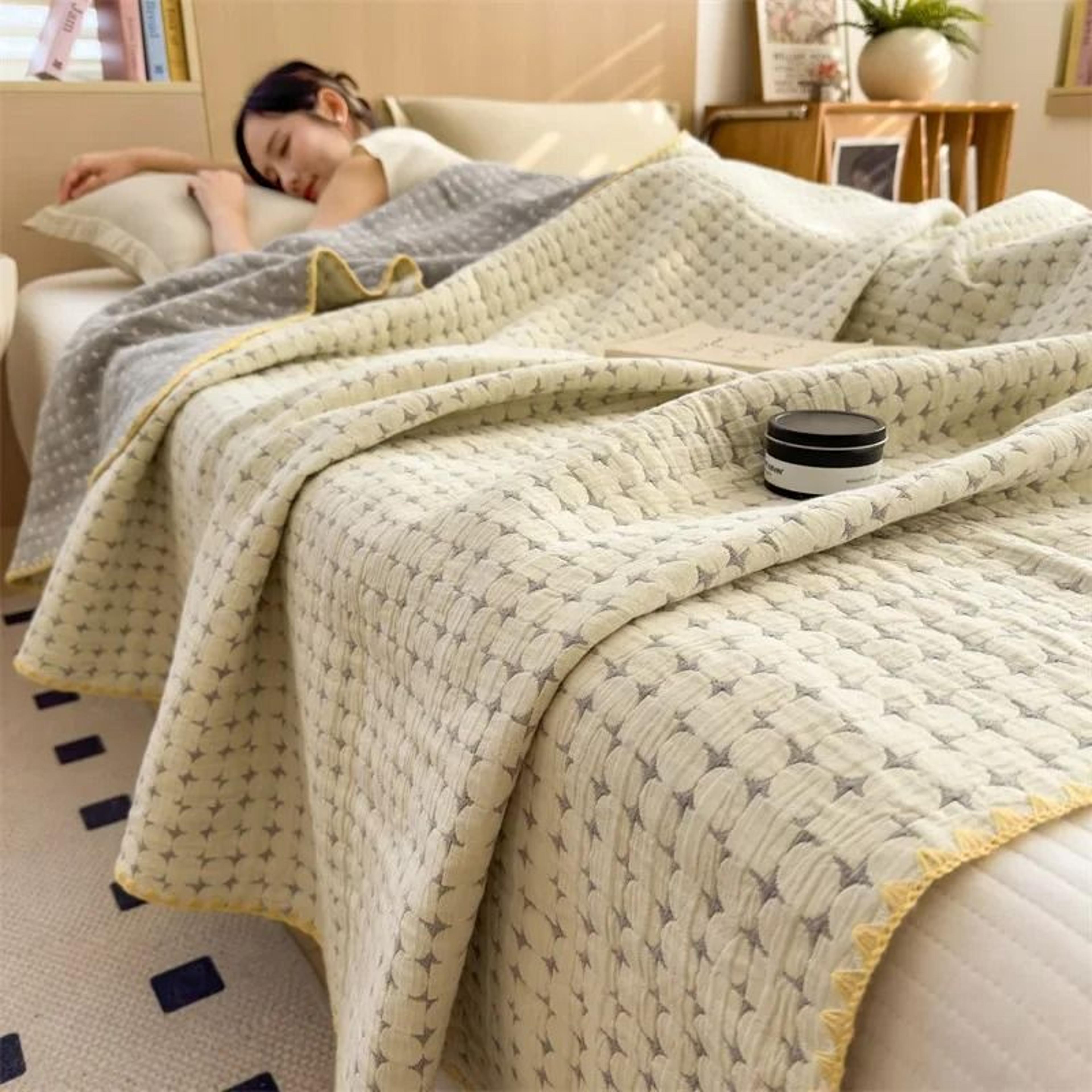 3 Layer Cotton Gauze Blanket Lightweight Pure Cotton Throw 9
