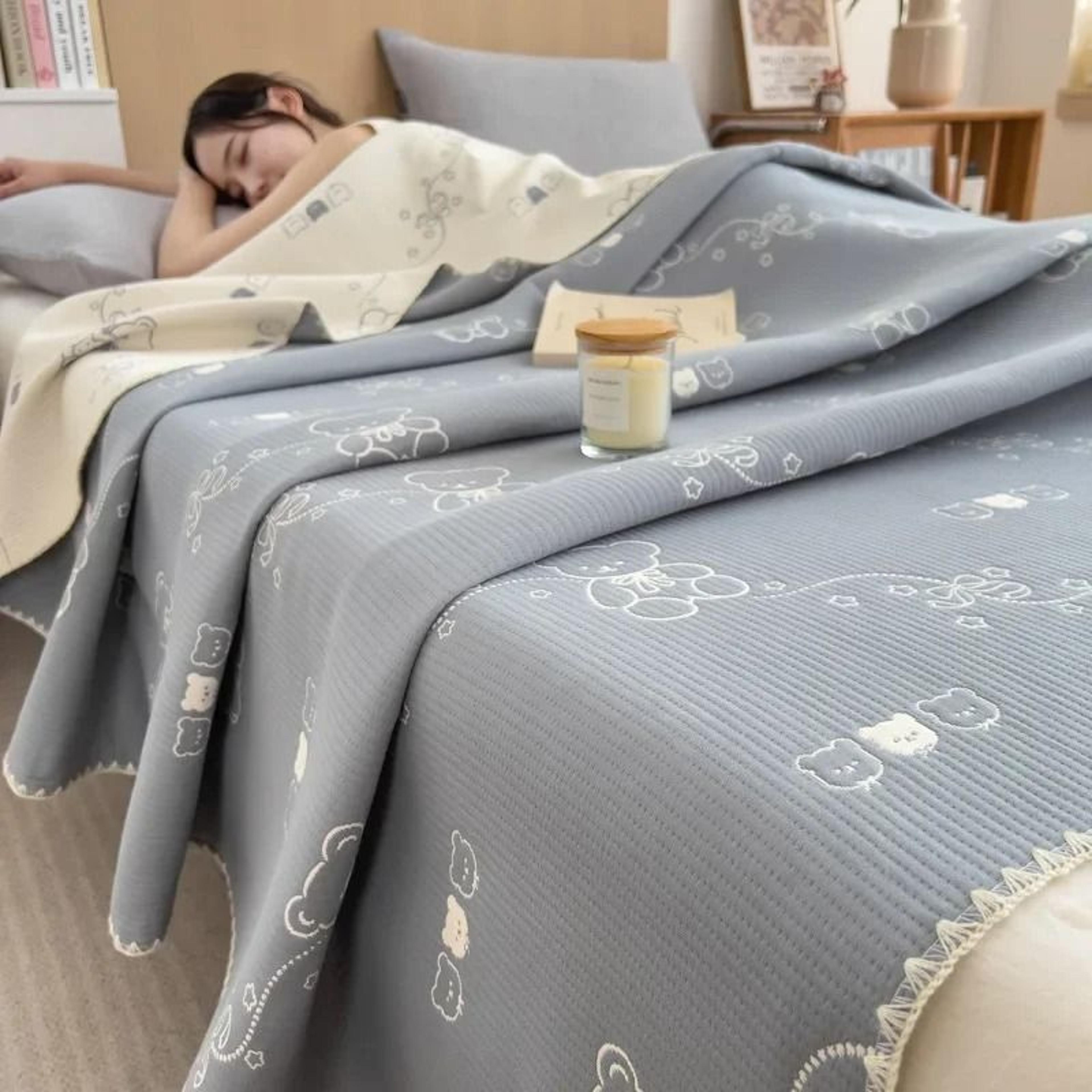 3 Layer Cotton Gauze Blanket Lightweight Pure Cotton Throw 1