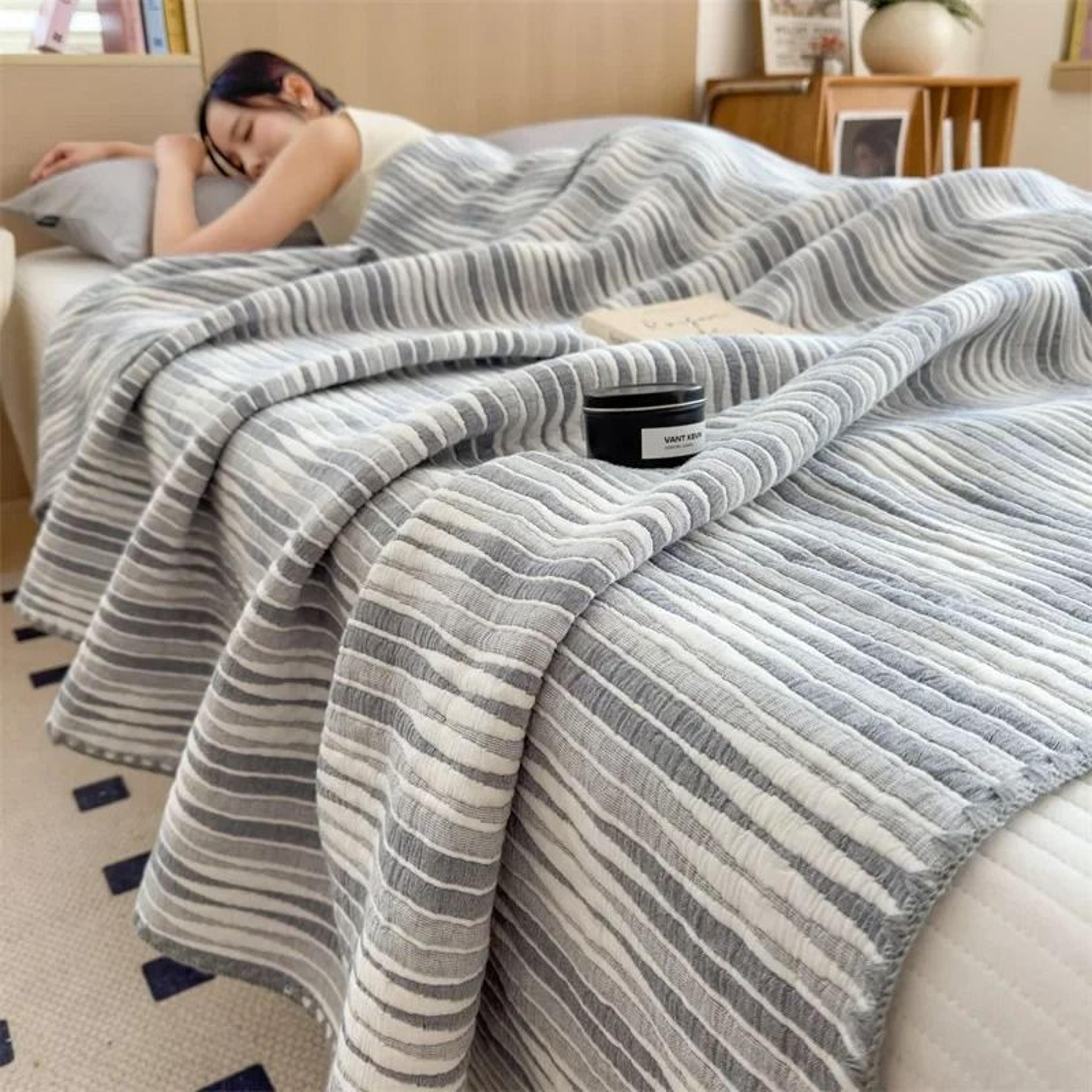 3 Layer Cotton Gauze Blanket Lightweight Pure Cotton Throw 13