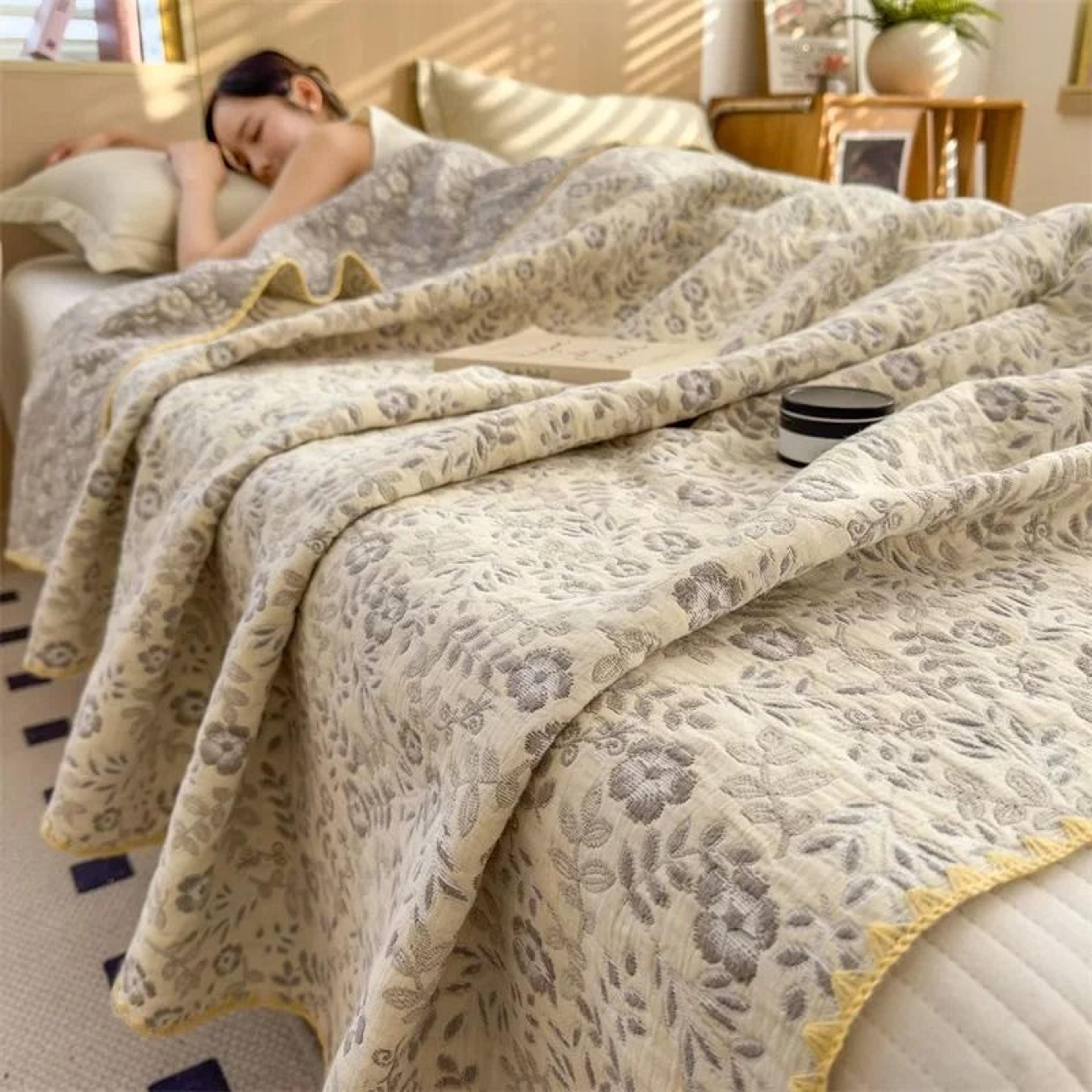 3 Layer Cotton Gauze Blanket Lightweight Pure Cotton Throw 25