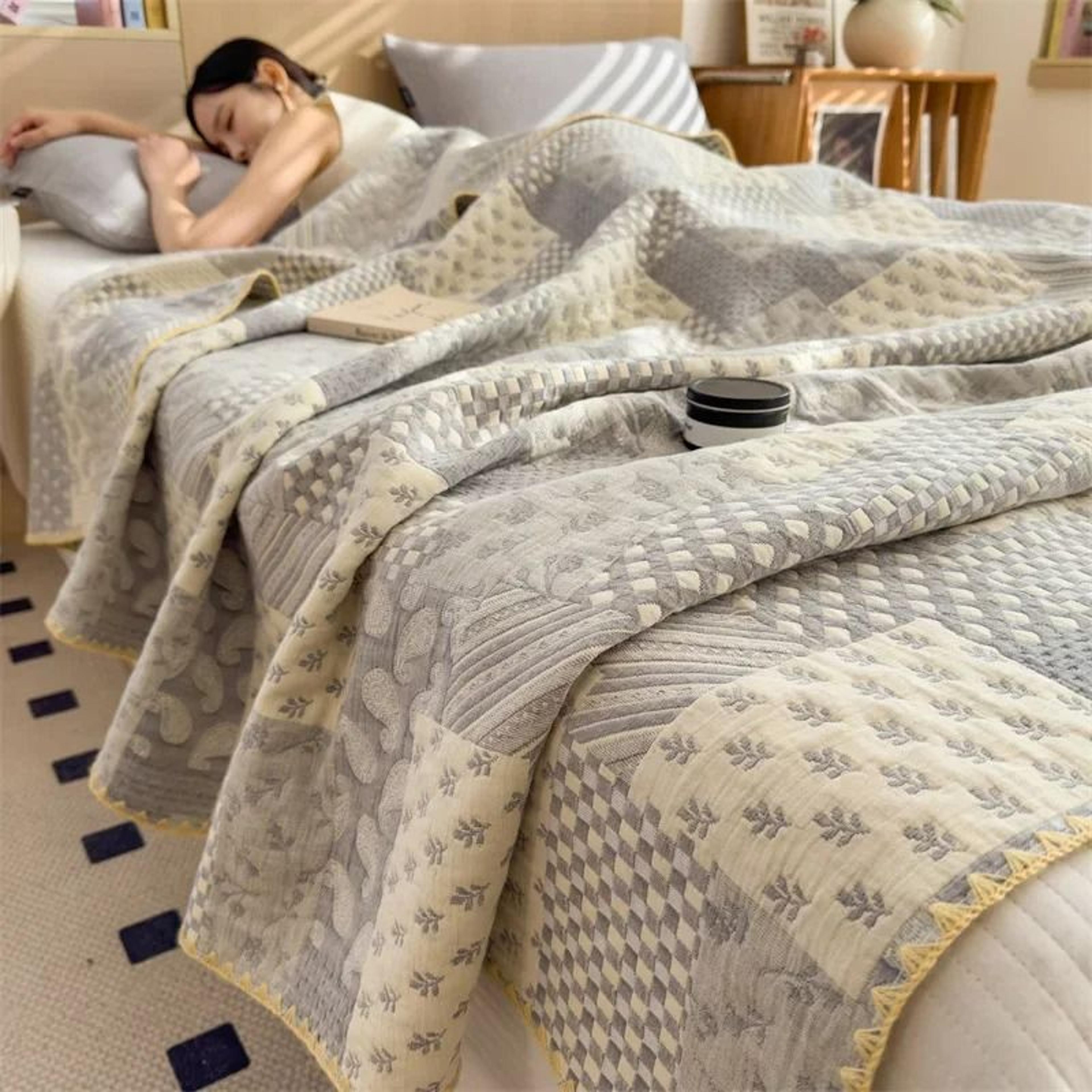 3 Layer Cotton Gauze Blanket Lightweight Pure Cotton Throw 22