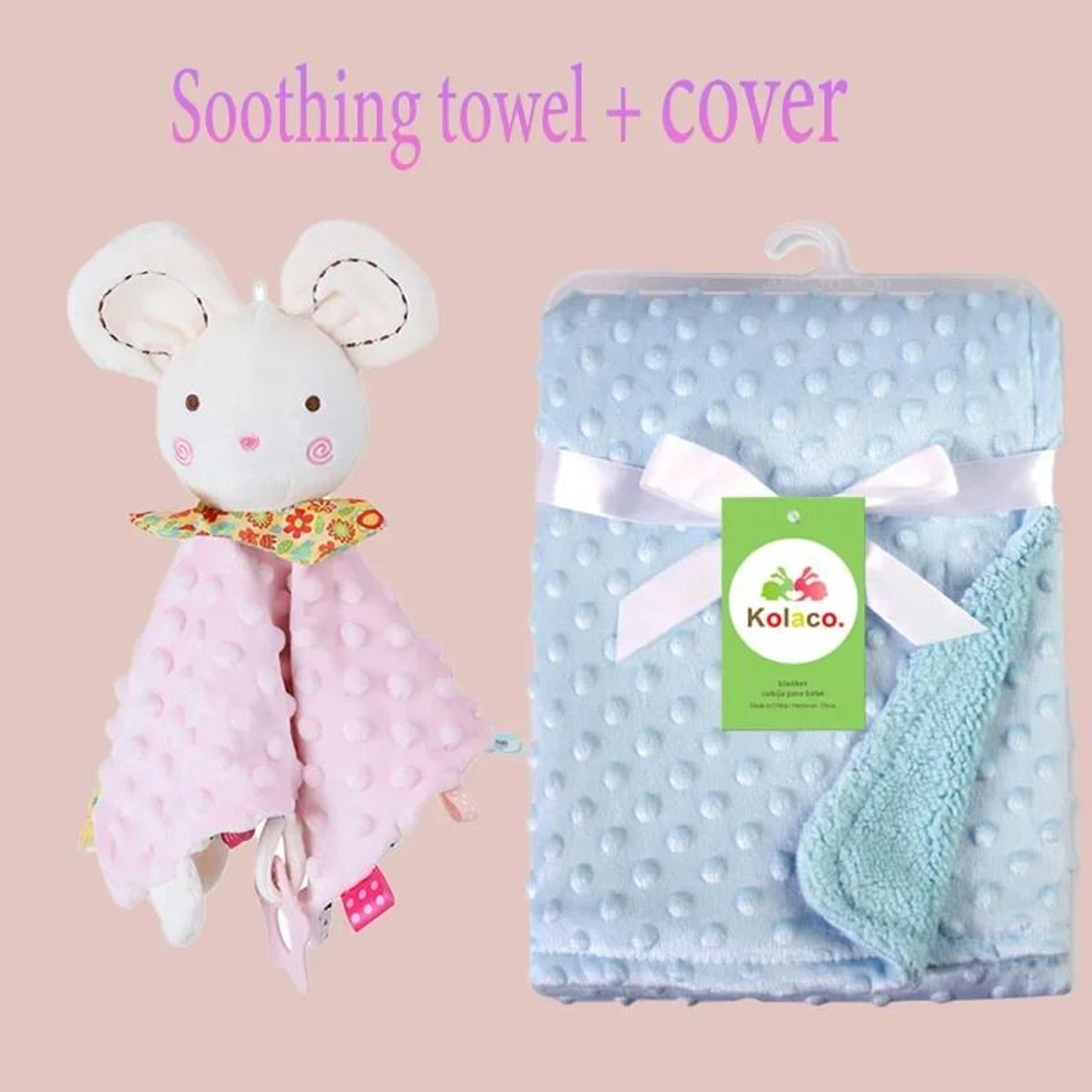 Personalized Minky Baby Blanket And Bunny Comforter Set 1