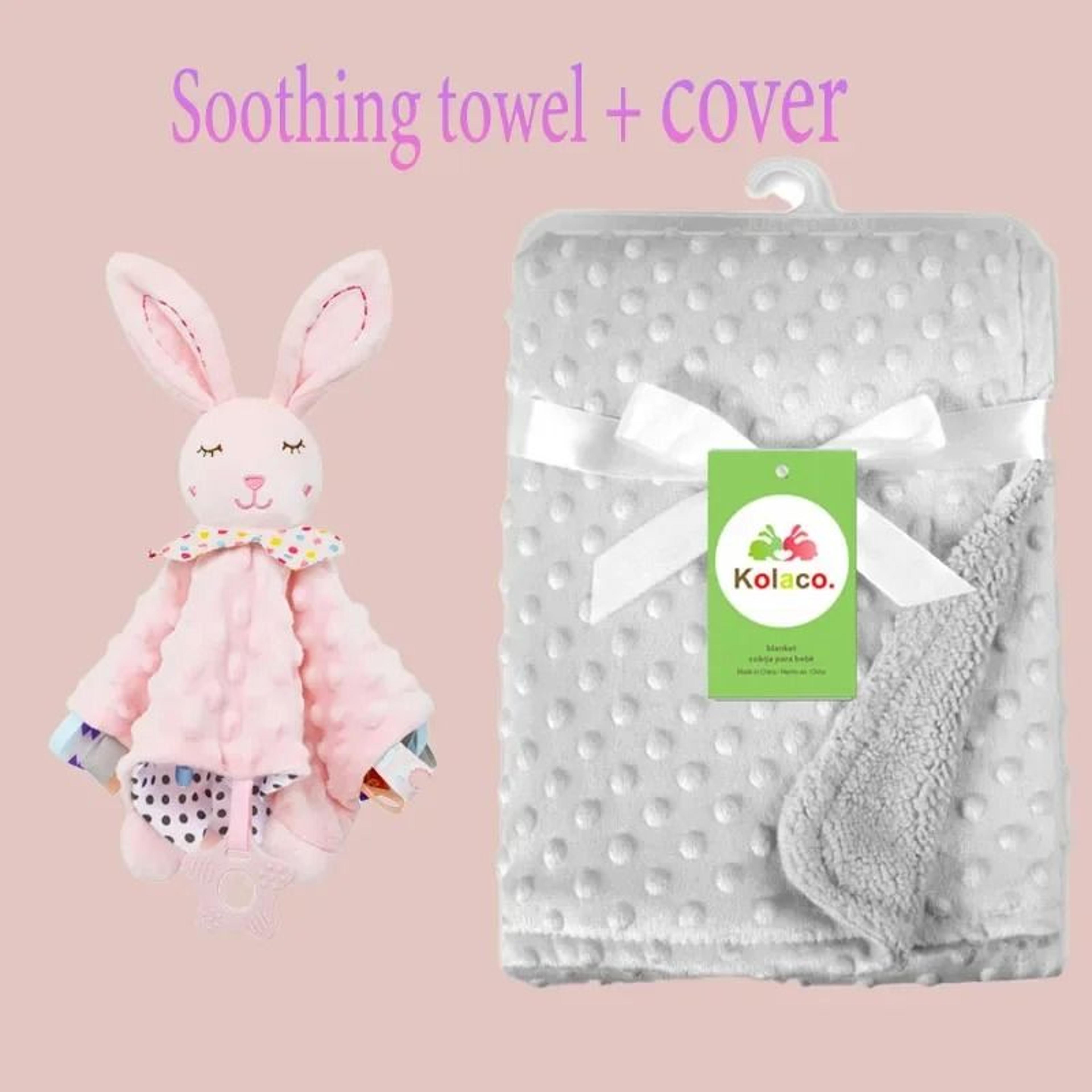 Personalized Minky Baby Blanket And Bunny Comforter Set 2