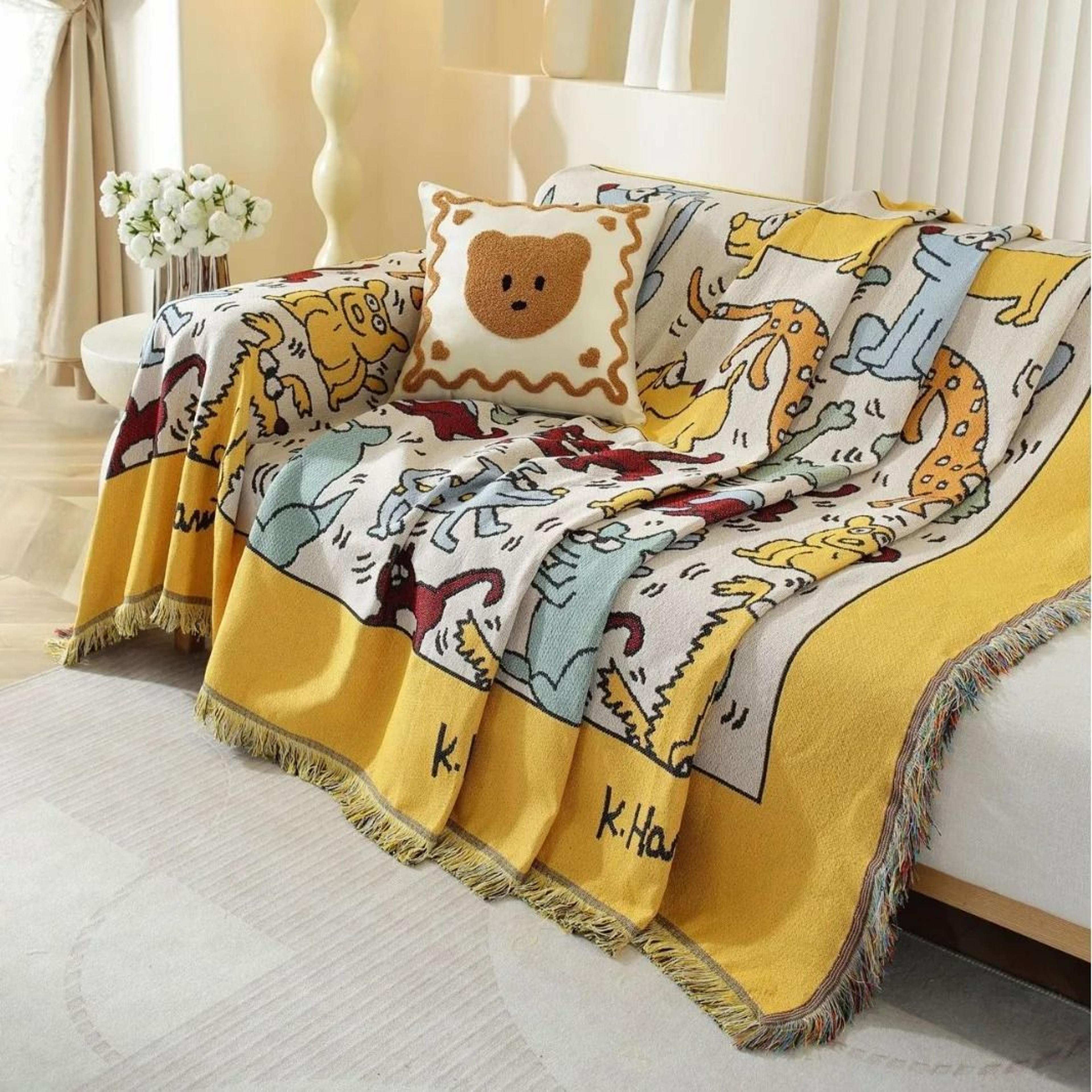Graffiti Woven Tapestry Sofa Cover Nordic Throw Blanket 6