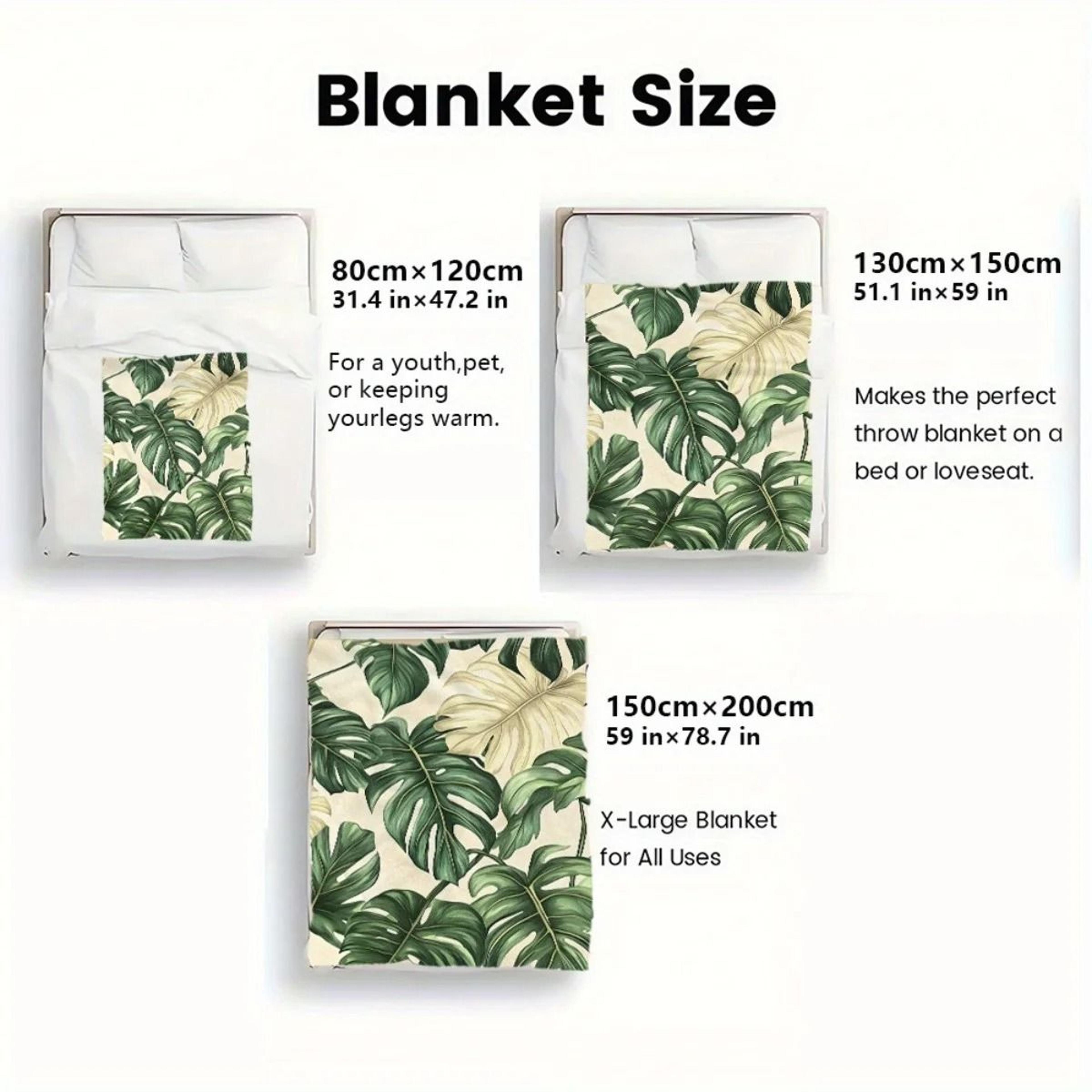 Tropical Monstera Fleece Throw Blanket Soft All Season Home Decor 2