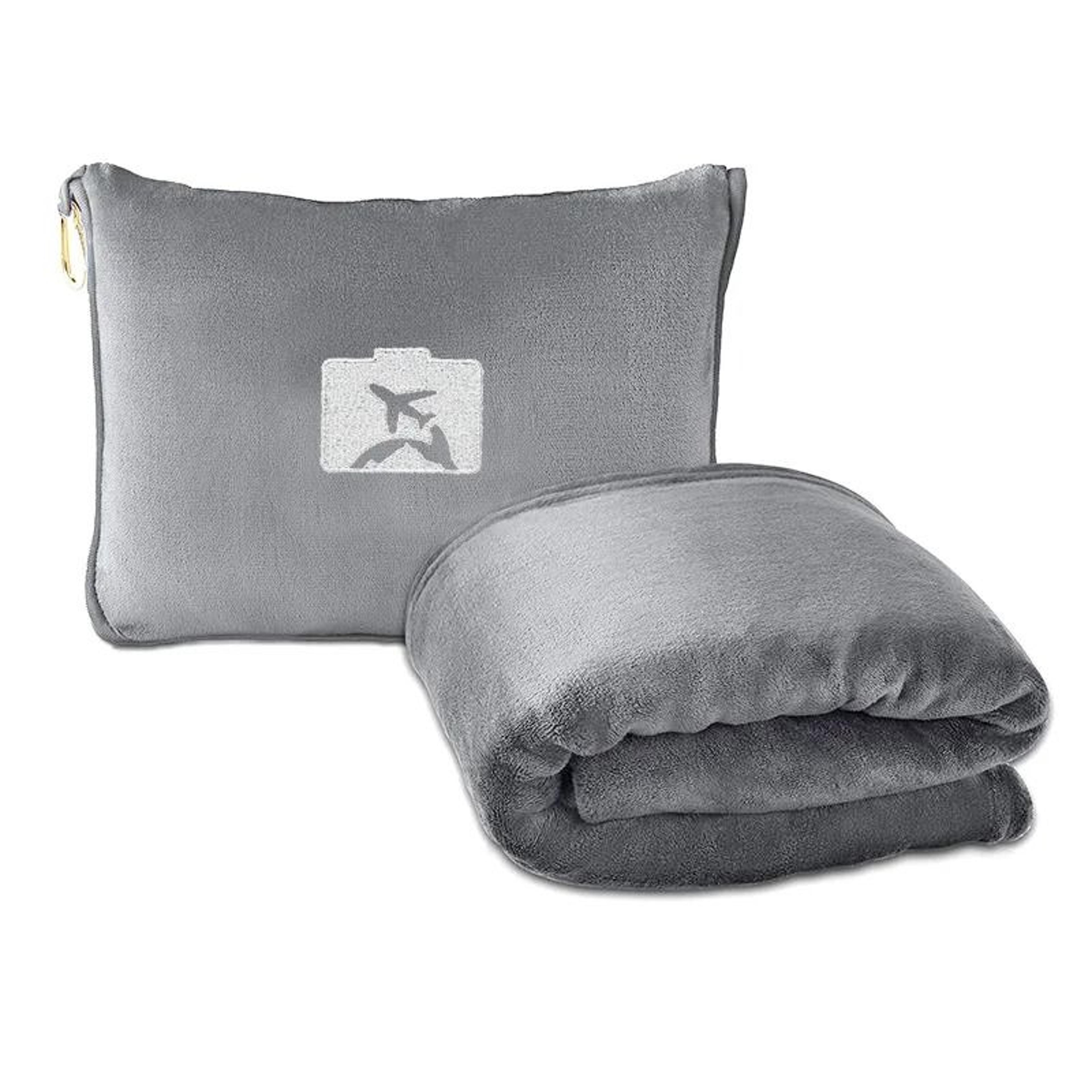 2 In 1 Foldable Travel Blanket Soft Flannel Airplane Blanket 3