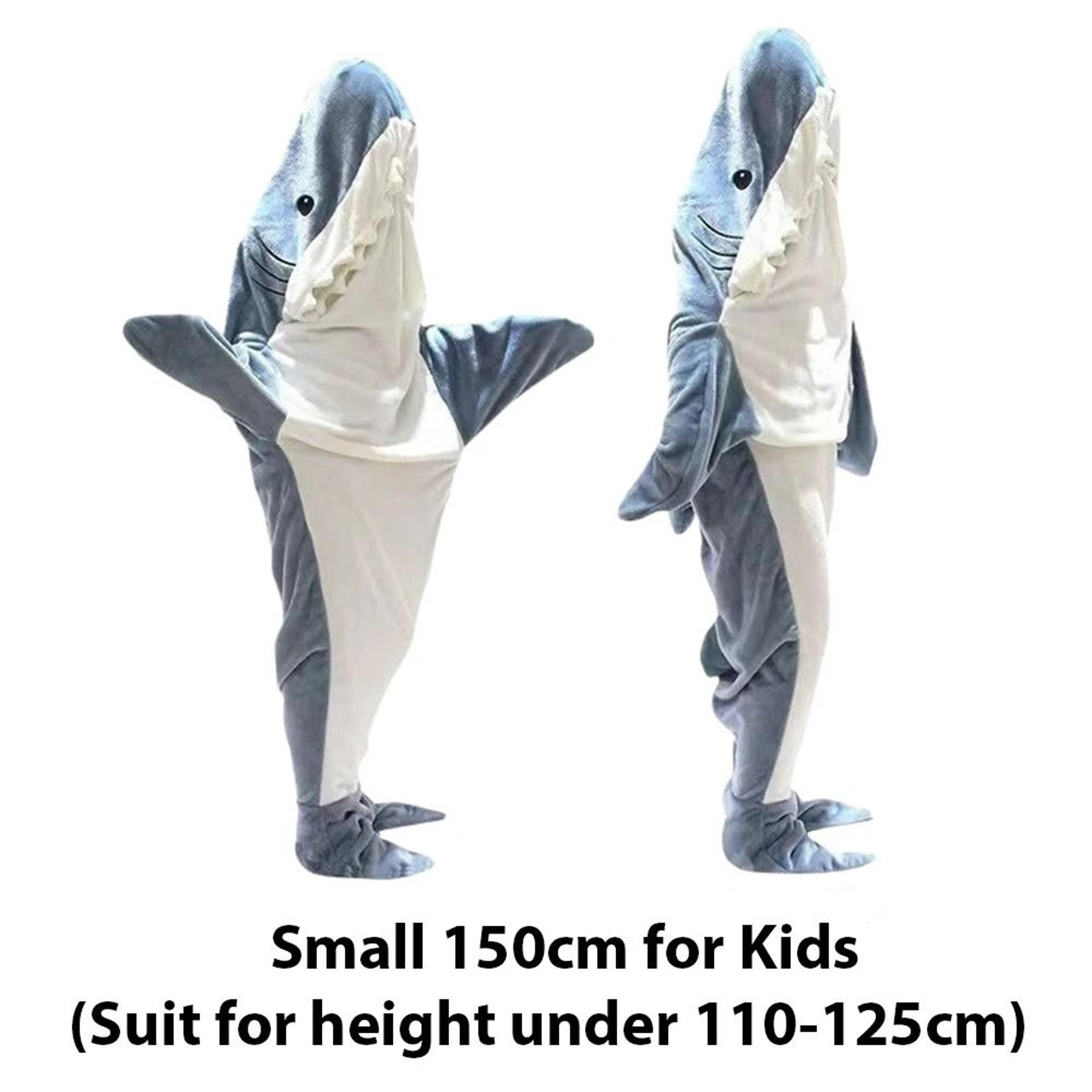 Cartoon Shark Blanket Hoodie Warm Flannel Wearable Sleeping Bag 2