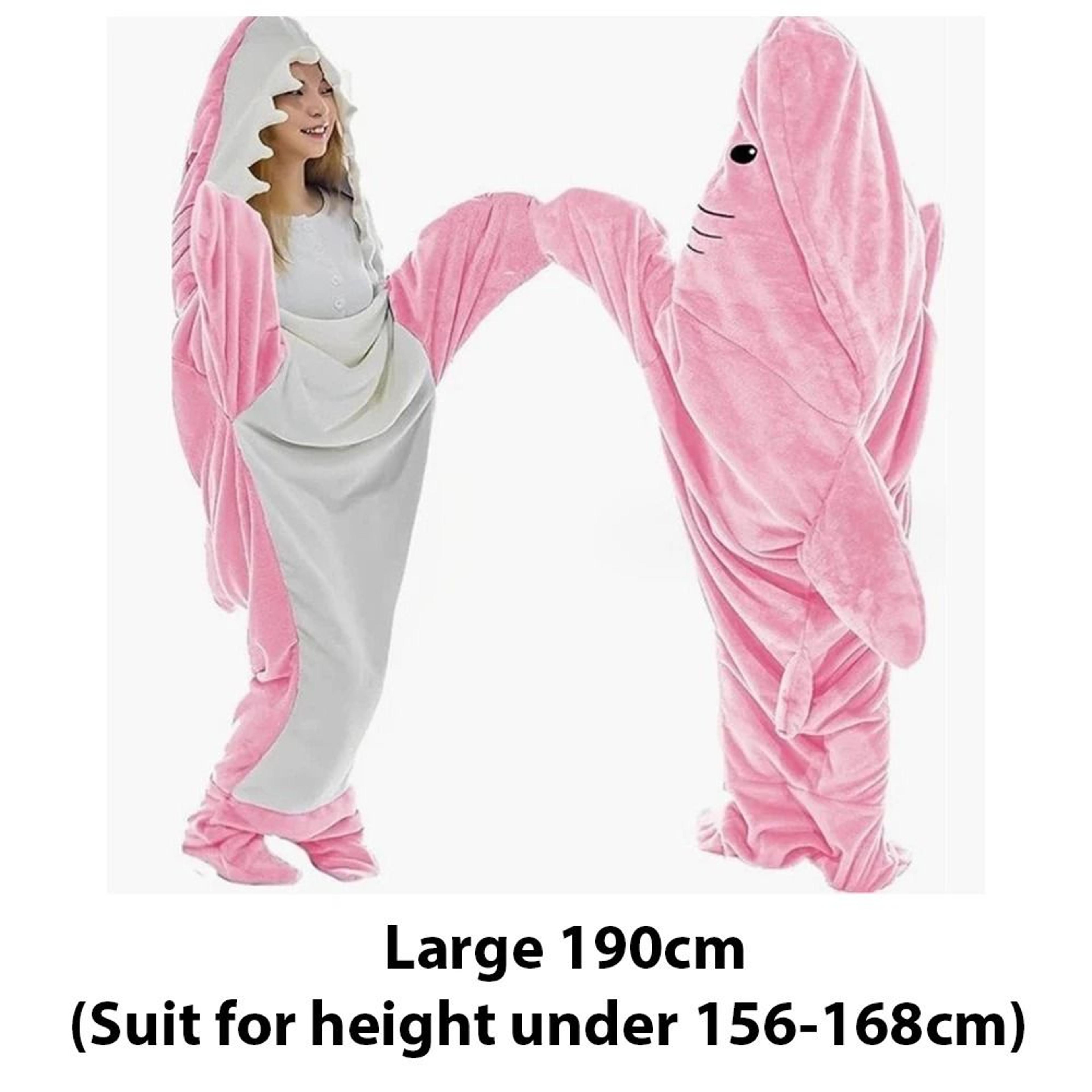 Cartoon Shark Blanket Hoodie Warm Flannel Wearable Sleeping Bag 5