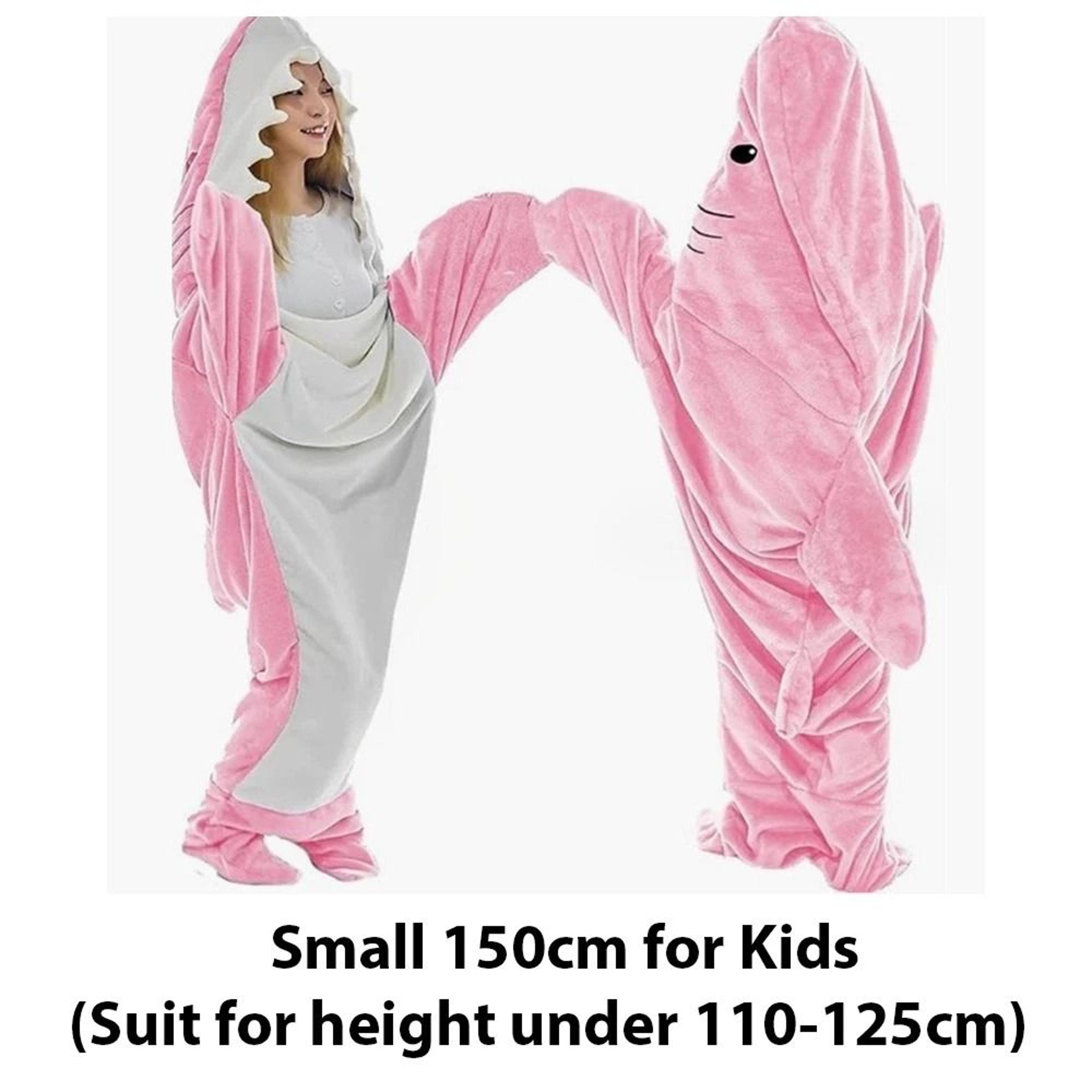 Cartoon Shark Blanket Hoodie Warm Flannel Wearable Sleeping Bag 1