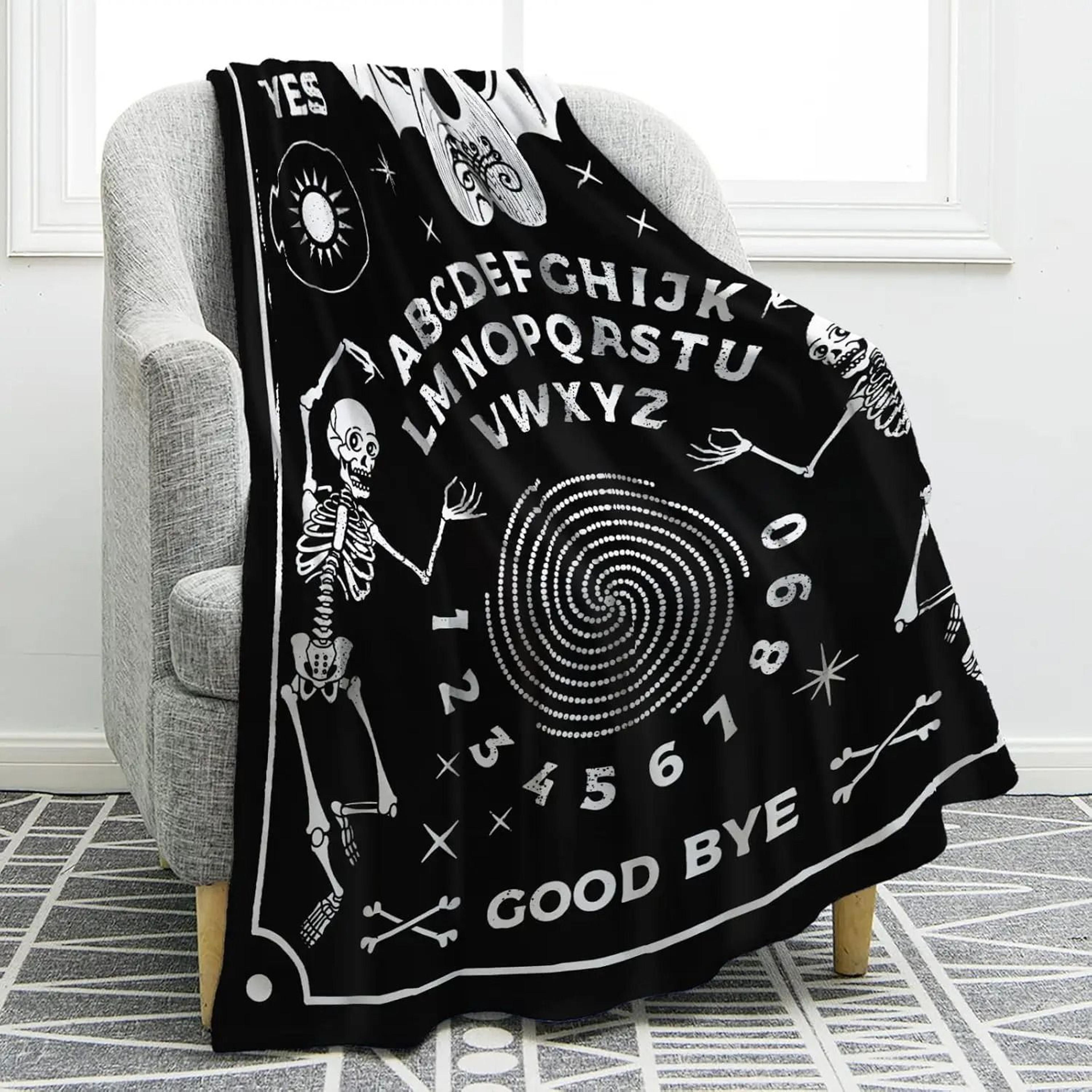 Ouija Board Gothic Throw Blanket Sun Moon Skull Witch Decor 2