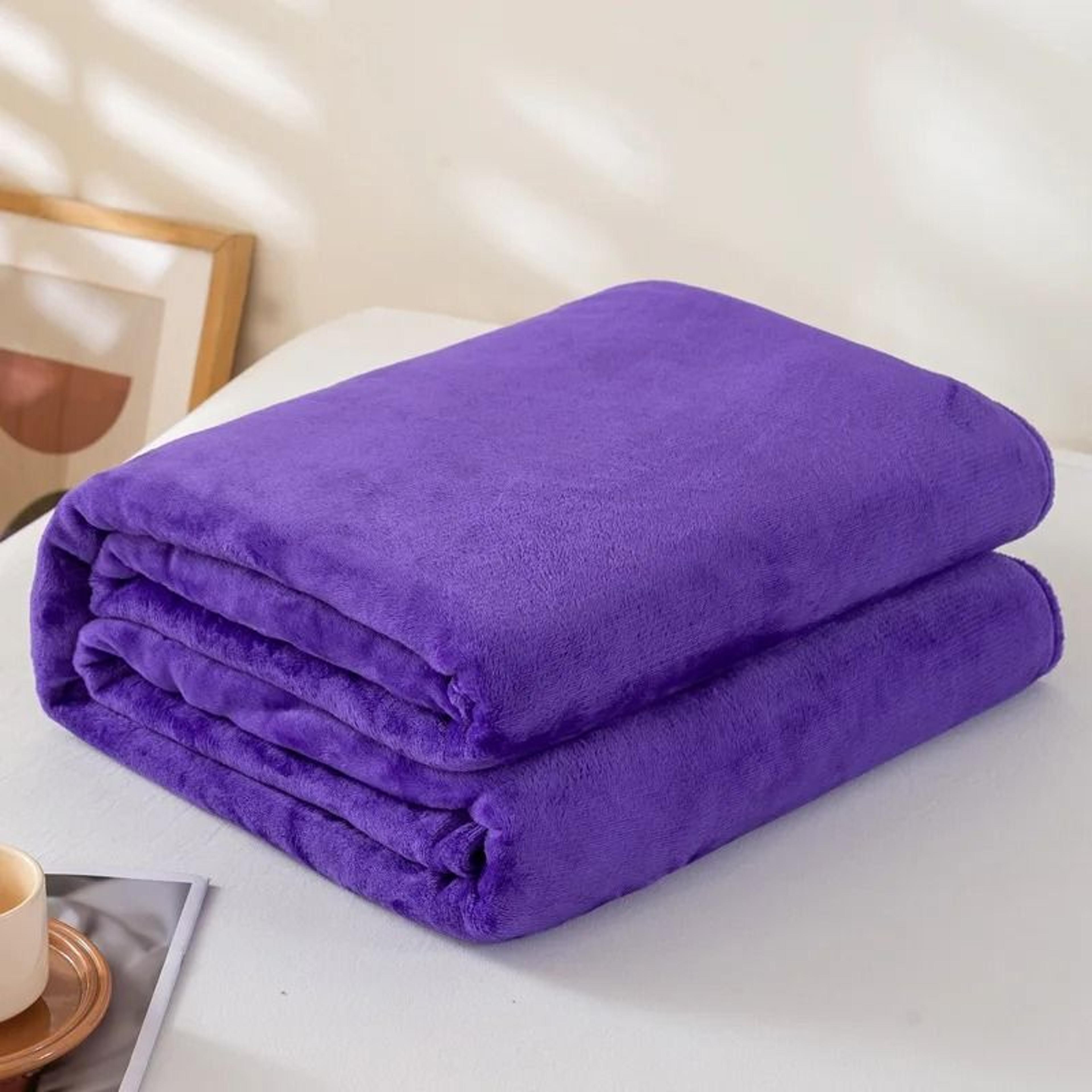 Coral Fleece Flannel Blanket Soft Warm Solid Color Bed Throw 3