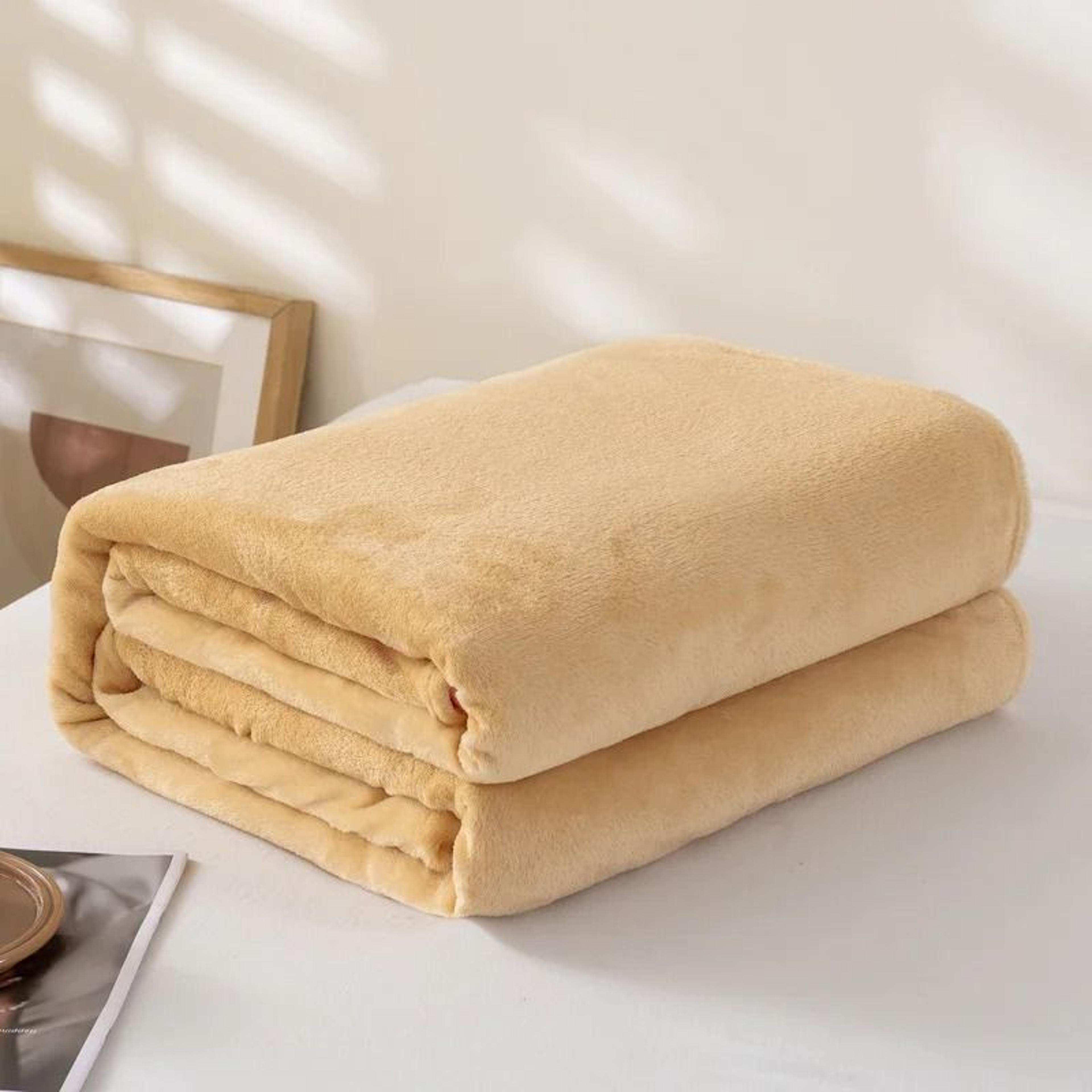 Coral Fleece Flannel Blanket Soft Warm Solid Color Bed Throw 1