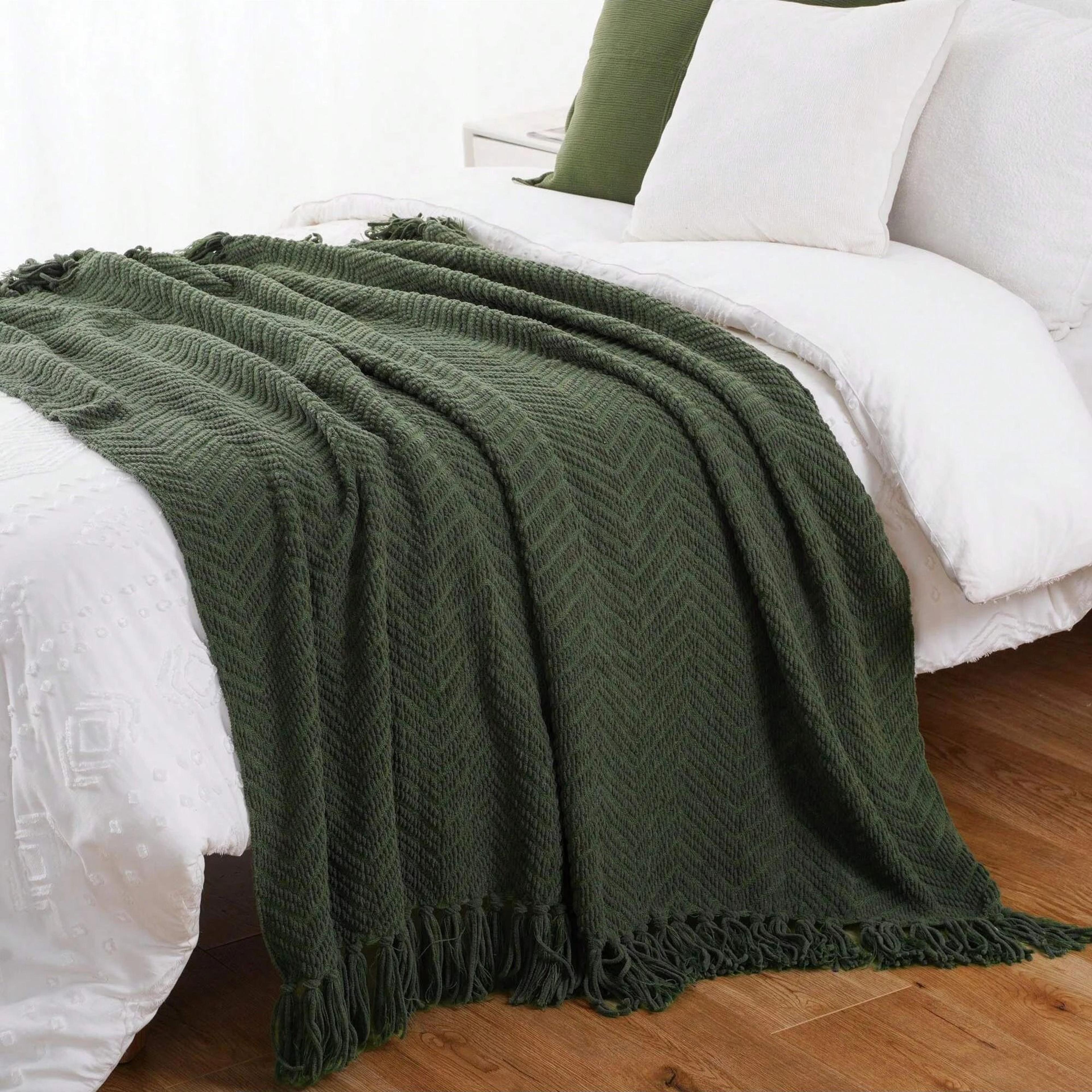 Battilo Chenille Knit Throw Blanket Soft Thick Decorative Sofa Throw 13