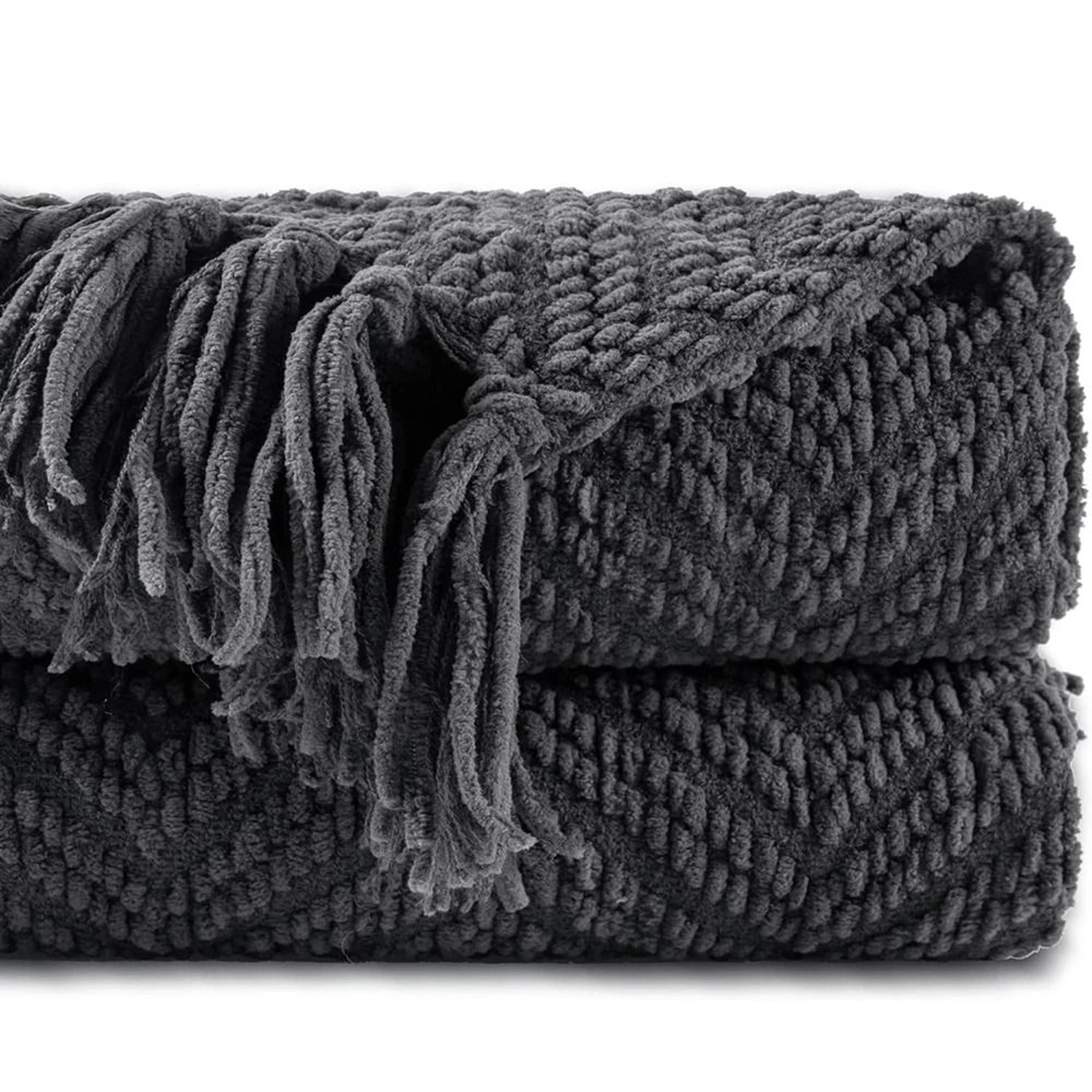 Battilo Chenille Knit Throw Blanket Soft Thick Decorative Sofa Throw 5
