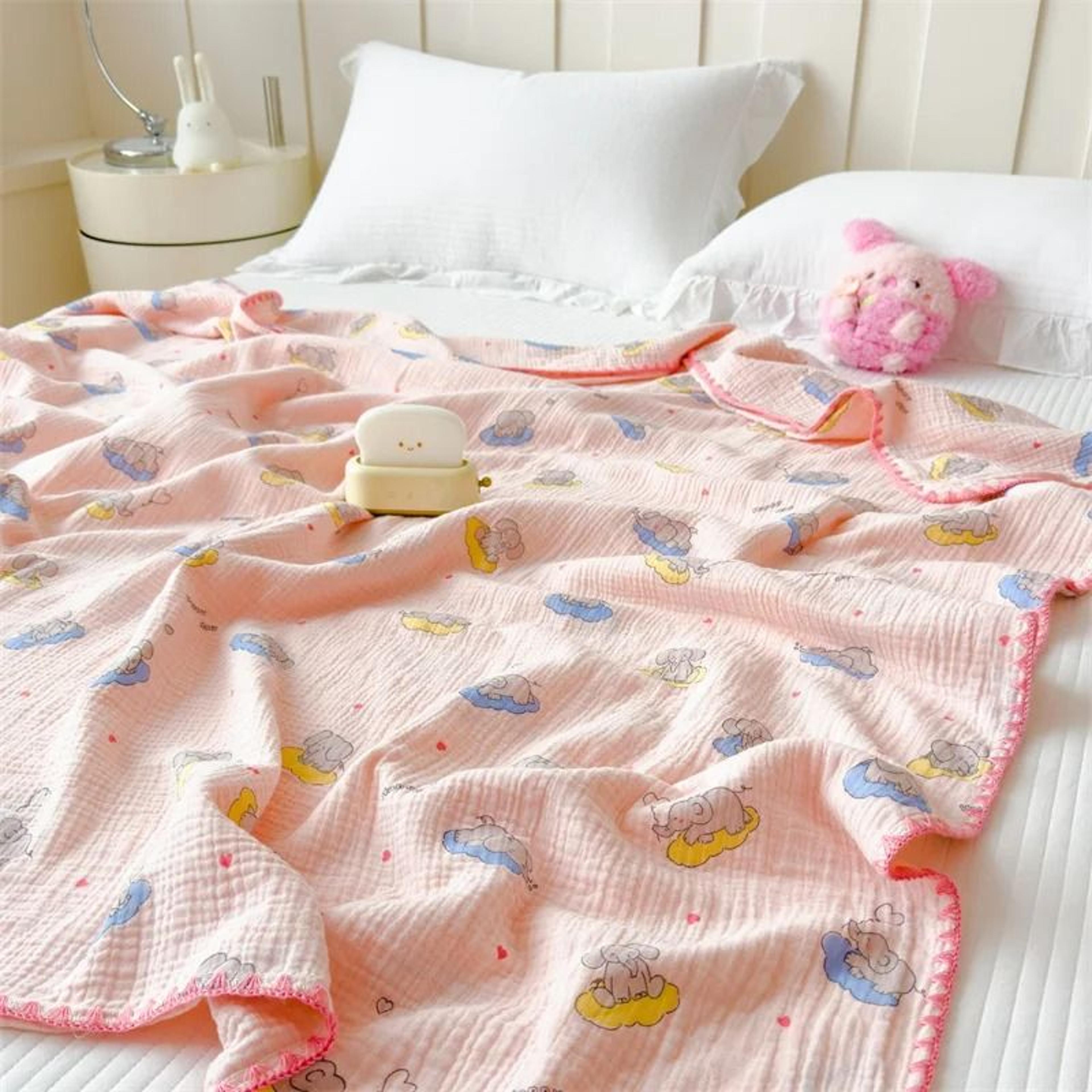 100 Cotton Double Layer Gauze Blanket Soft Cartoon Bed Throw 15