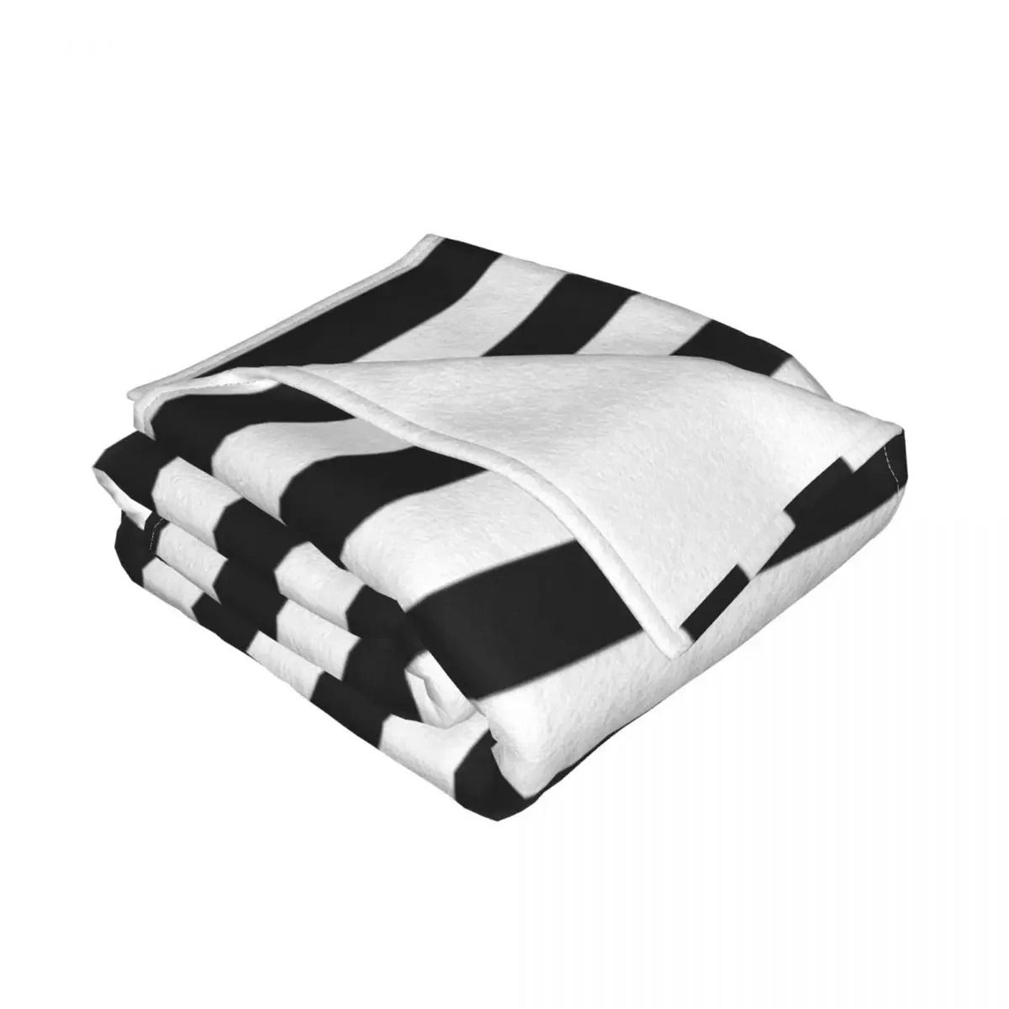 Black And White Striped Halloween Throw Blanket 5