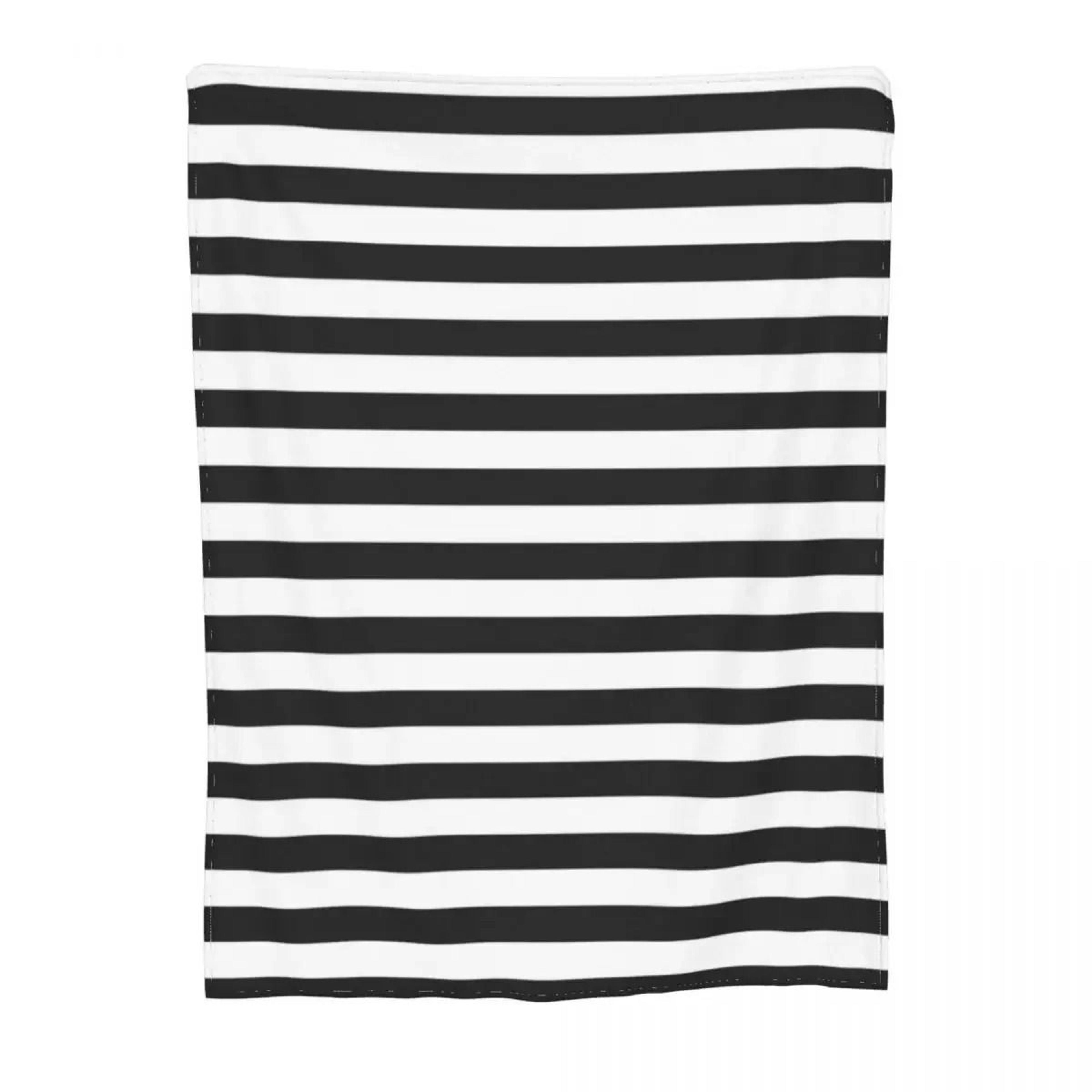 Black And White Striped Halloween Throw Blanket 1