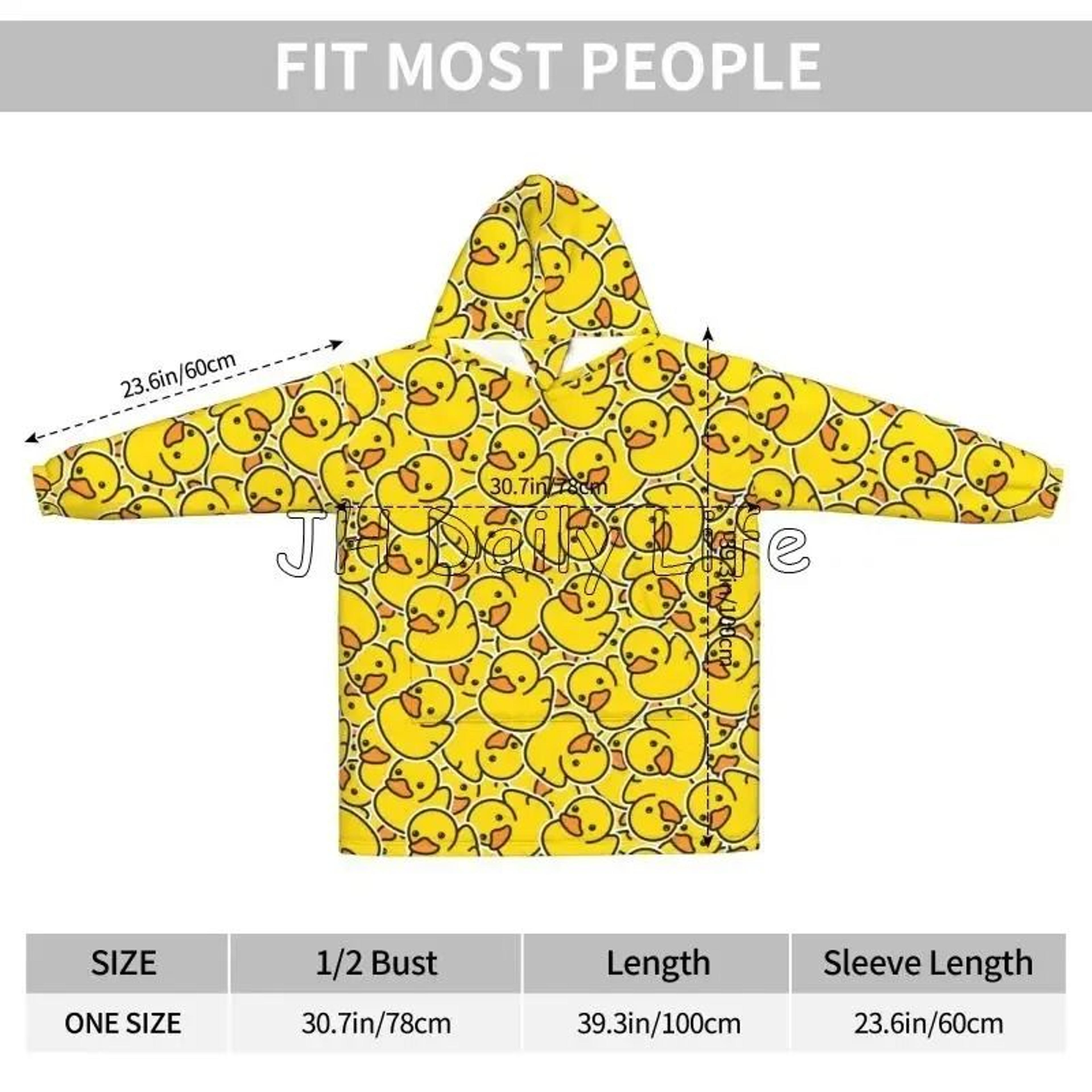 Yellow Duck Wearable Blanket Hoodie Oversized Sherpa Fleece 8