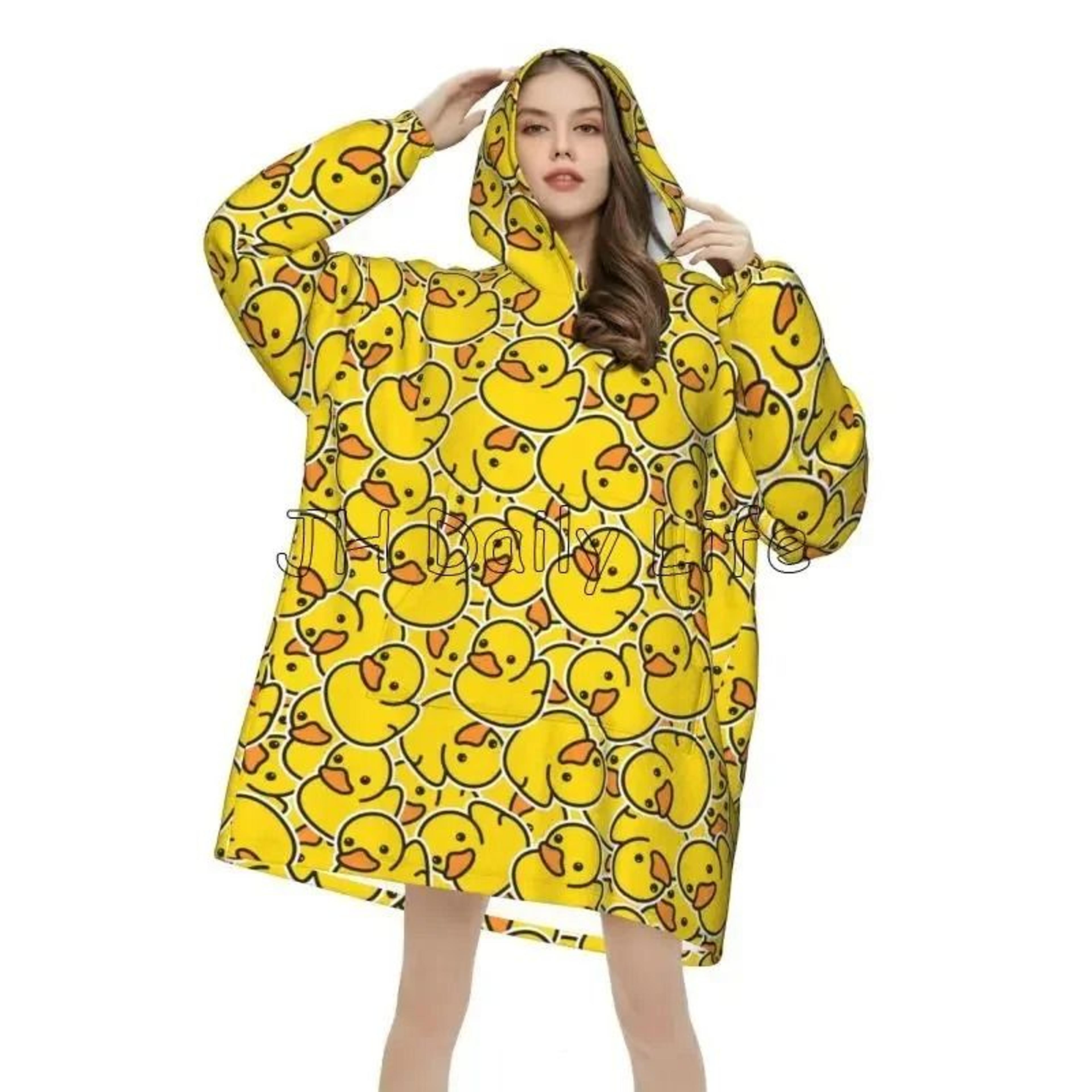 Yellow Duck Wearable Blanket Hoodie Oversized Sherpa Fleece 5