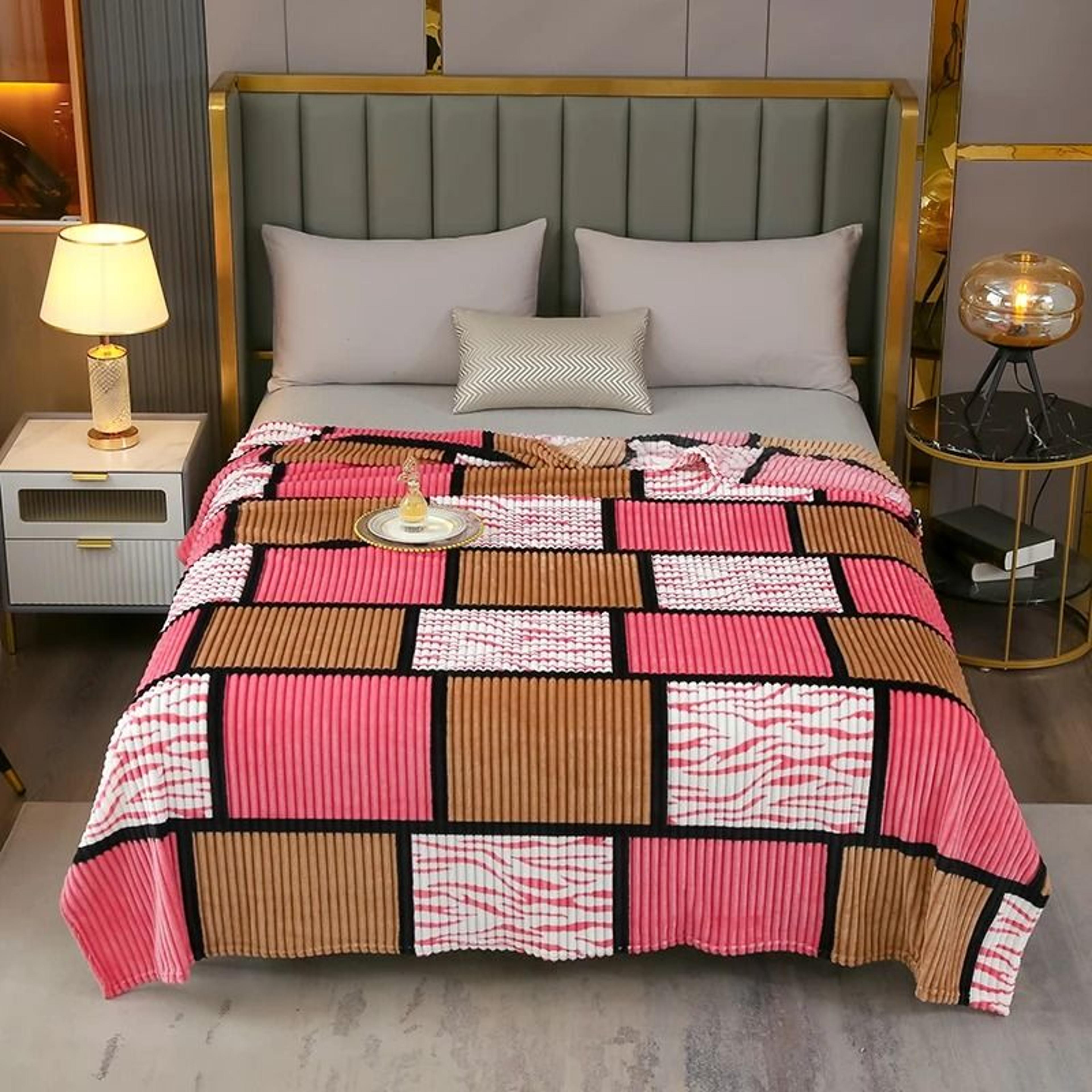Soft Flannel Fleece Bed Blanket Warm King Queen Sofa Throw 8