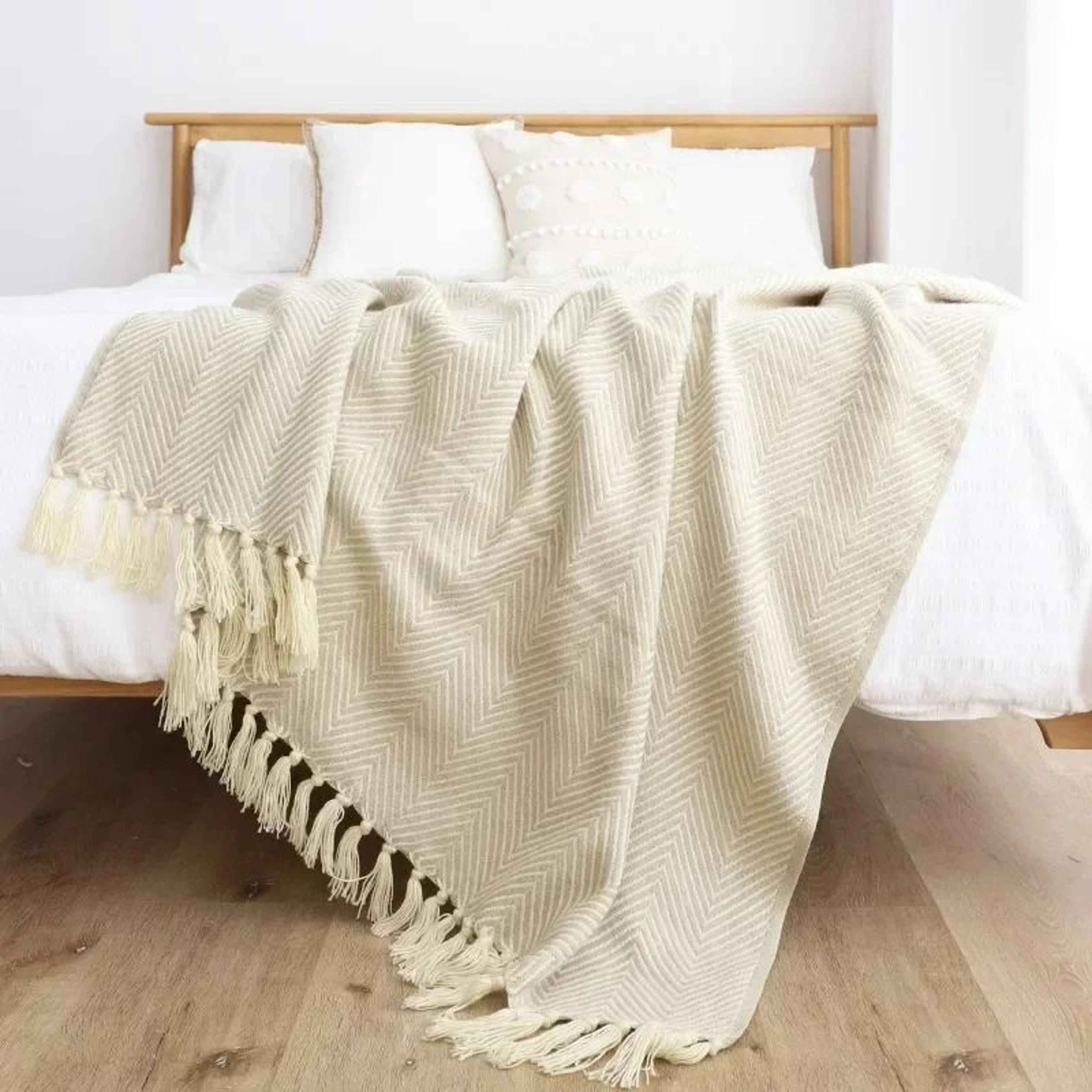 Retro Geometric Knitted Throw Blanket Nordic Sofa Bed Cover 6